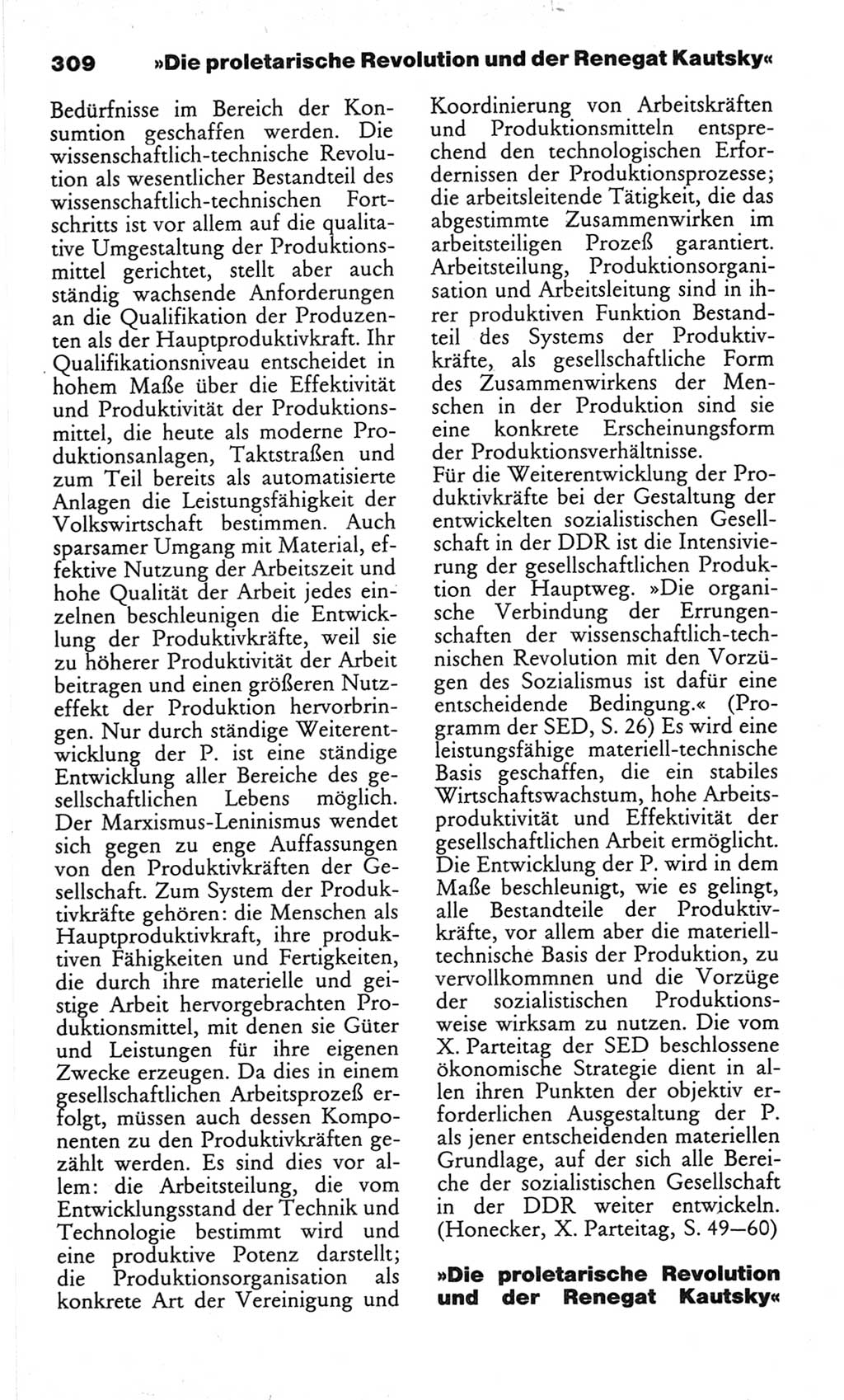 Wörterbuch des wissenschaftlichen Kommunismus [Deutsche Demokratische Republik (DDR)] 1982, Seite 309 (Wb. wiss. Komm. DDR 1982, S. 309)