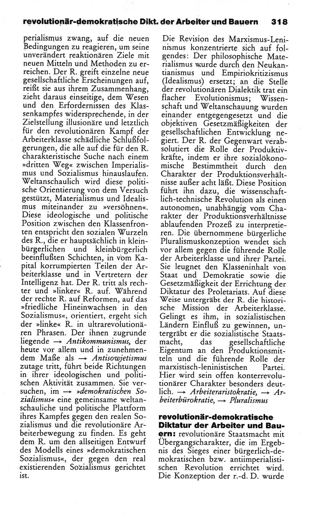 Wörterbuch des wissenschaftlichen Kommunismus [Deutsche Demokratische Republik (DDR)] 1982, Seite 318 (Wb. wiss. Komm. DDR 1982, S. 318)