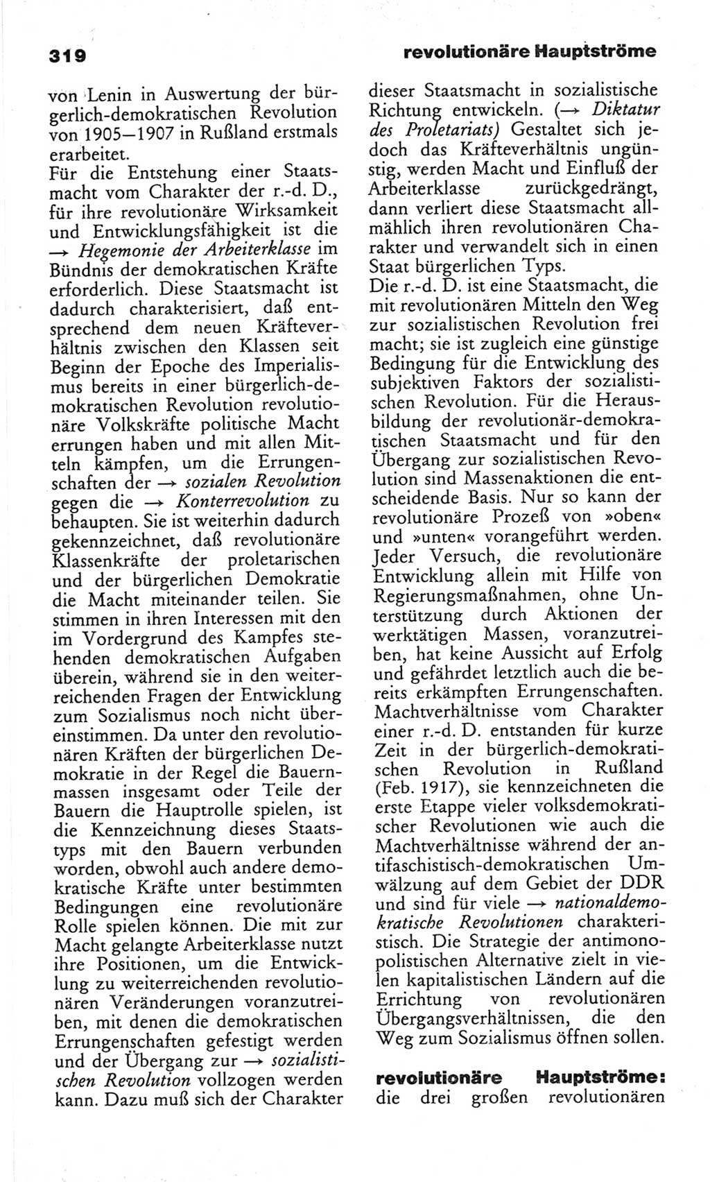 Wörterbuch des wissenschaftlichen Kommunismus [Deutsche Demokratische Republik (DDR)] 1982, Seite 319 (Wb. wiss. Komm. DDR 1982, S. 319)