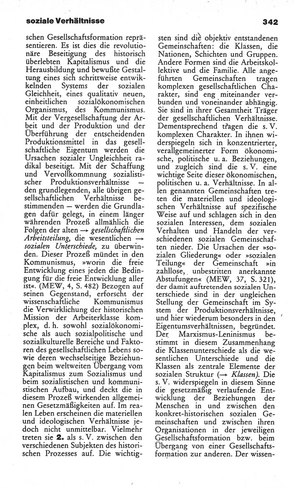 Wörterbuch des wissenschaftlichen Kommunismus [Deutsche Demokratische Republik (DDR)] 1982, Seite 342 (Wb. wiss. Komm. DDR 1982, S. 342)