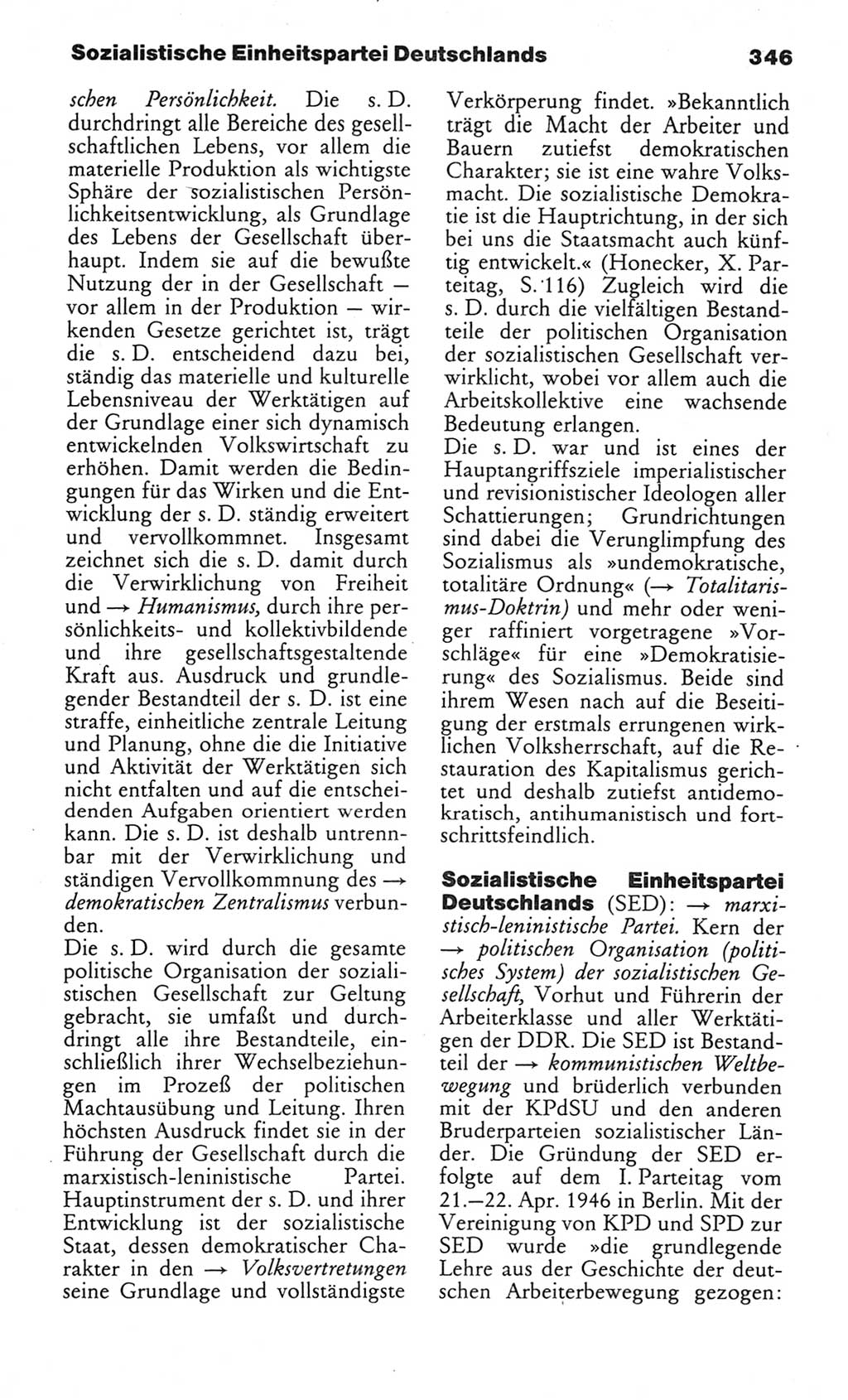 Wörterbuch des wissenschaftlichen Kommunismus [Deutsche Demokratische Republik (DDR)] 1982, Seite 346 (Wb. wiss. Komm. DDR 1982, S. 346)