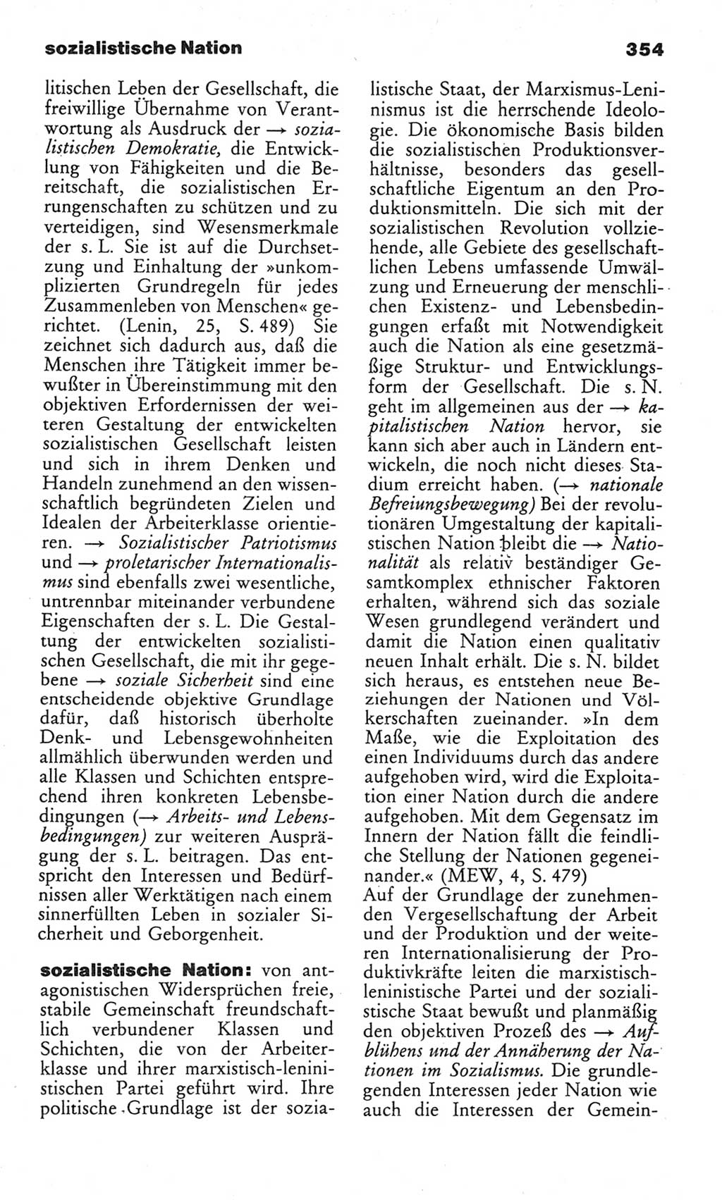 Wörterbuch des wissenschaftlichen Kommunismus [Deutsche Demokratische Republik (DDR)] 1982, Seite 354 (Wb. wiss. Komm. DDR 1982, S. 354)