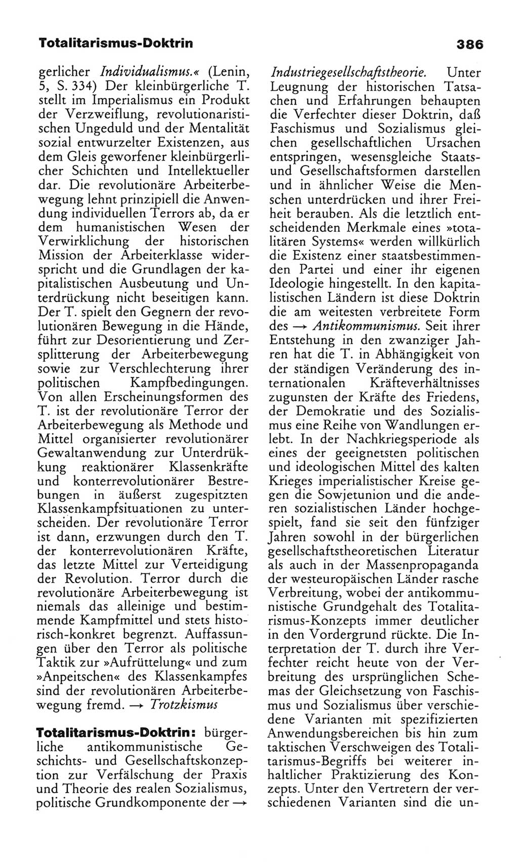 Wörterbuch des wissenschaftlichen Kommunismus [Deutsche Demokratische Republik (DDR)] 1982, Seite 386 (Wb. wiss. Komm. DDR 1982, S. 386)