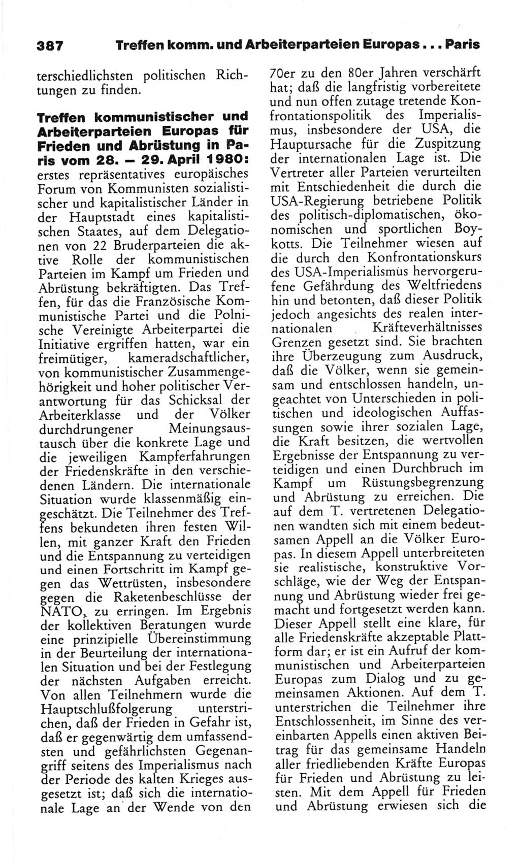 Wörterbuch des wissenschaftlichen Kommunismus [Deutsche Demokratische Republik (DDR)] 1982, Seite 387 (Wb. wiss. Komm. DDR 1982, S. 387)
