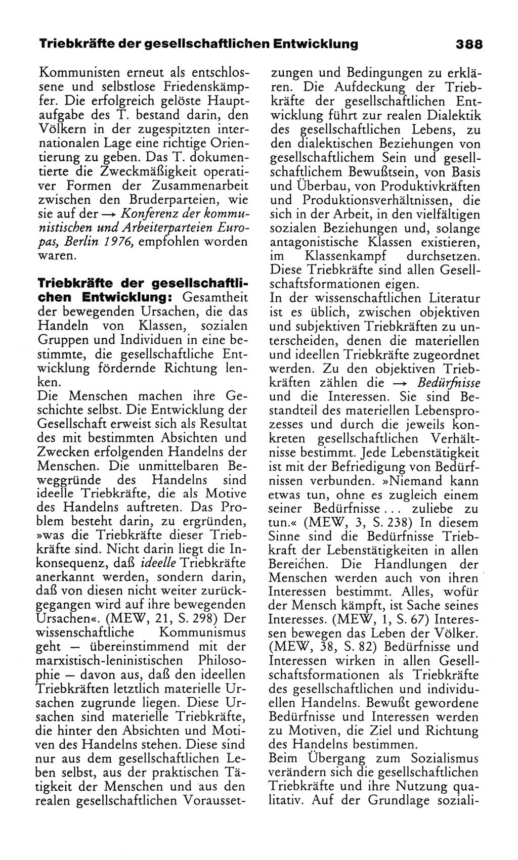 Wörterbuch des wissenschaftlichen Kommunismus [Deutsche Demokratische Republik (DDR)] 1982, Seite 388 (Wb. wiss. Komm. DDR 1982, S. 388)