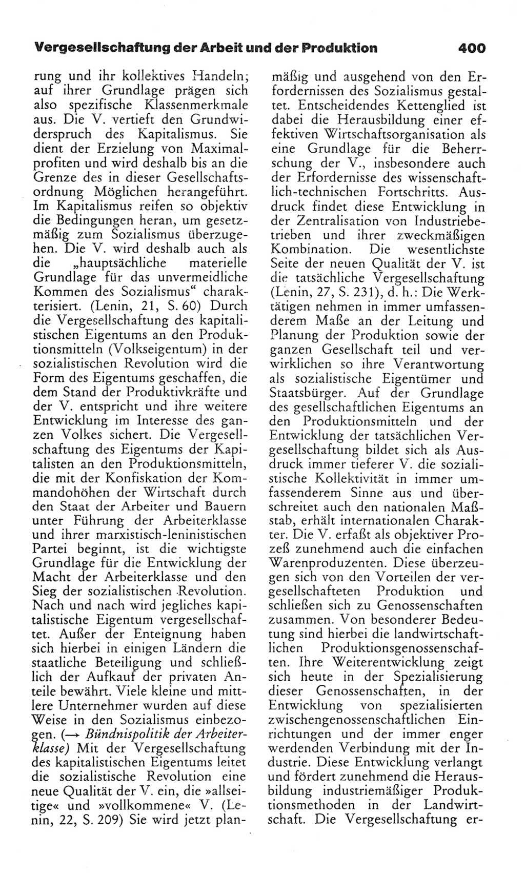 Wörterbuch des wissenschaftlichen Kommunismus [Deutsche Demokratische Republik (DDR)] 1982, Seite 400 (Wb. wiss. Komm. DDR 1982, S. 400)