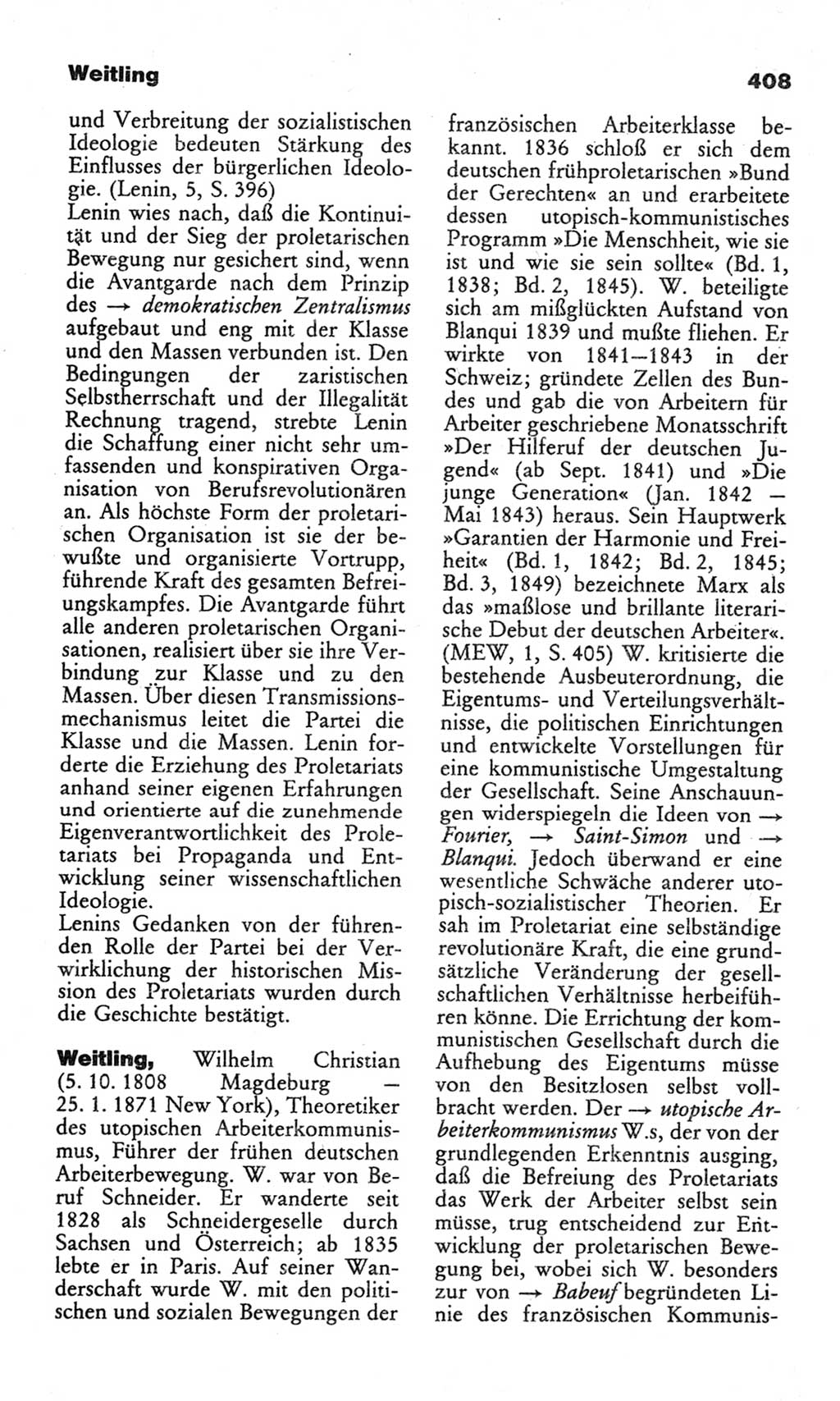 Wörterbuch des wissenschaftlichen Kommunismus [Deutsche Demokratische Republik (DDR)] 1982, Seite 408 (Wb. wiss. Komm. DDR 1982, S. 408)