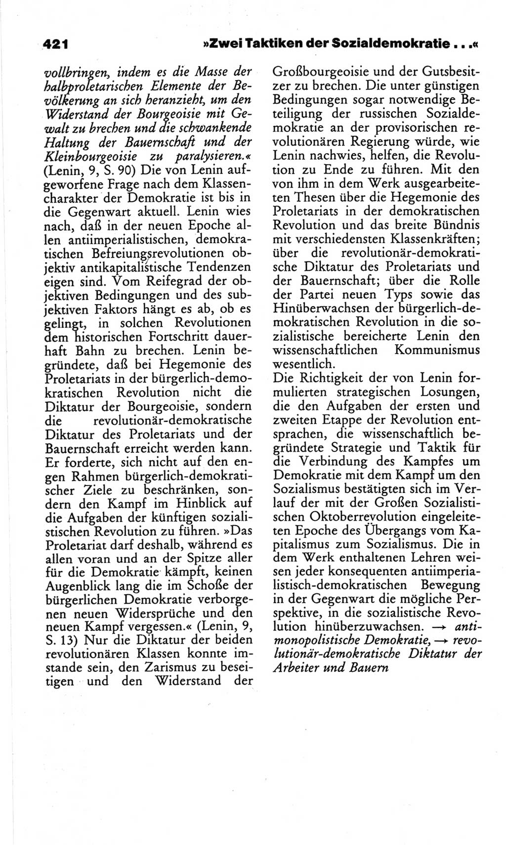 Wörterbuch des wissenschaftlichen Kommunismus [Deutsche Demokratische Republik (DDR)] 1982, Seite 421 (Wb. wiss. Komm. DDR 1982, S. 421)