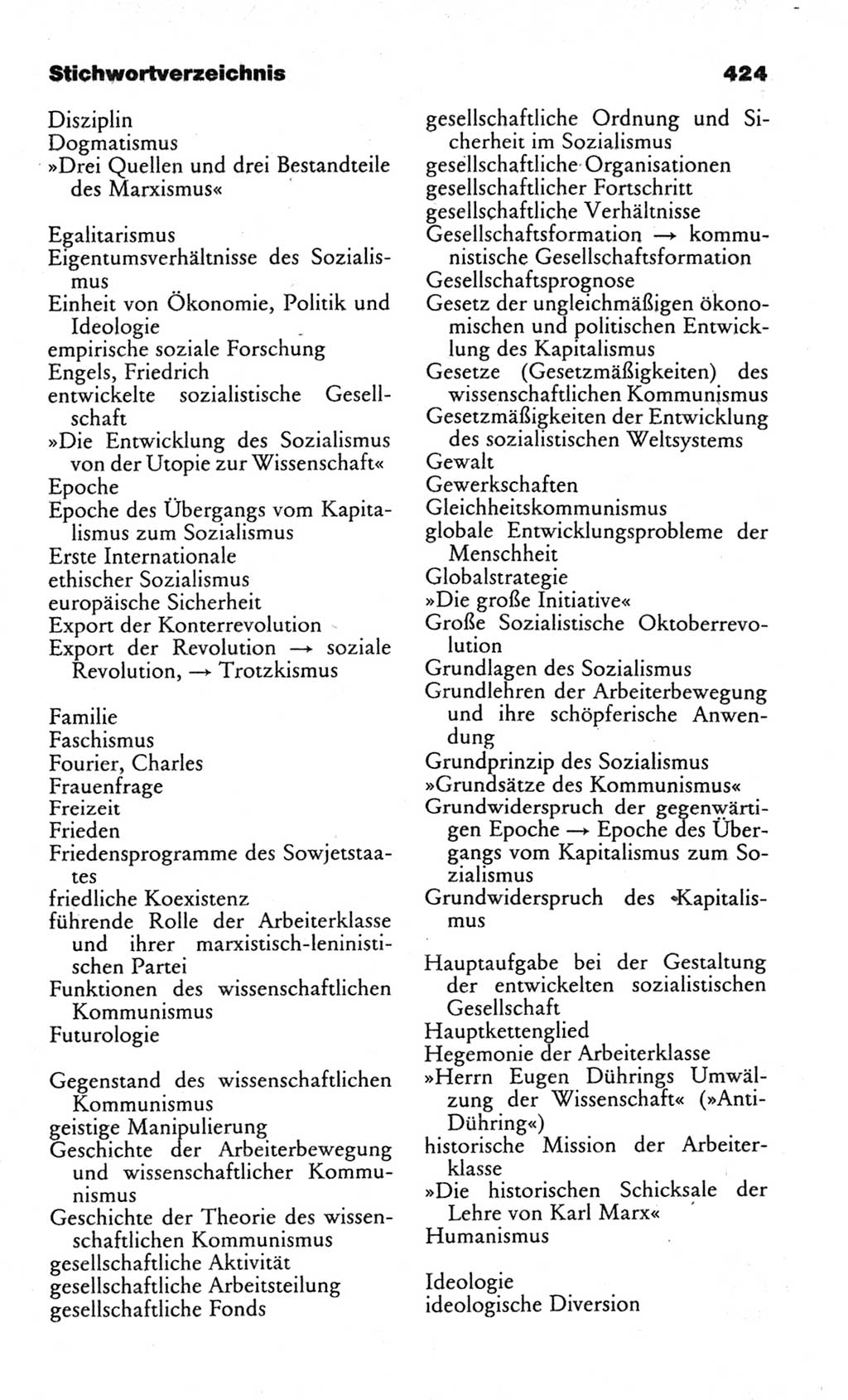 Wörterbuch des wissenschaftlichen Kommunismus [Deutsche Demokratische Republik (DDR)] 1982, Seite 424 (Wb. wiss. Komm. DDR 1982, S. 424)