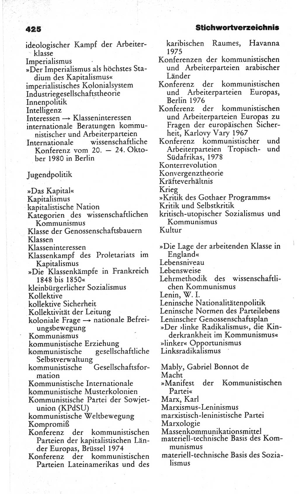 Wörterbuch des wissenschaftlichen Kommunismus [Deutsche Demokratische Republik (DDR)] 1982, Seite 425 (Wb. wiss. Komm. DDR 1982, S. 425)