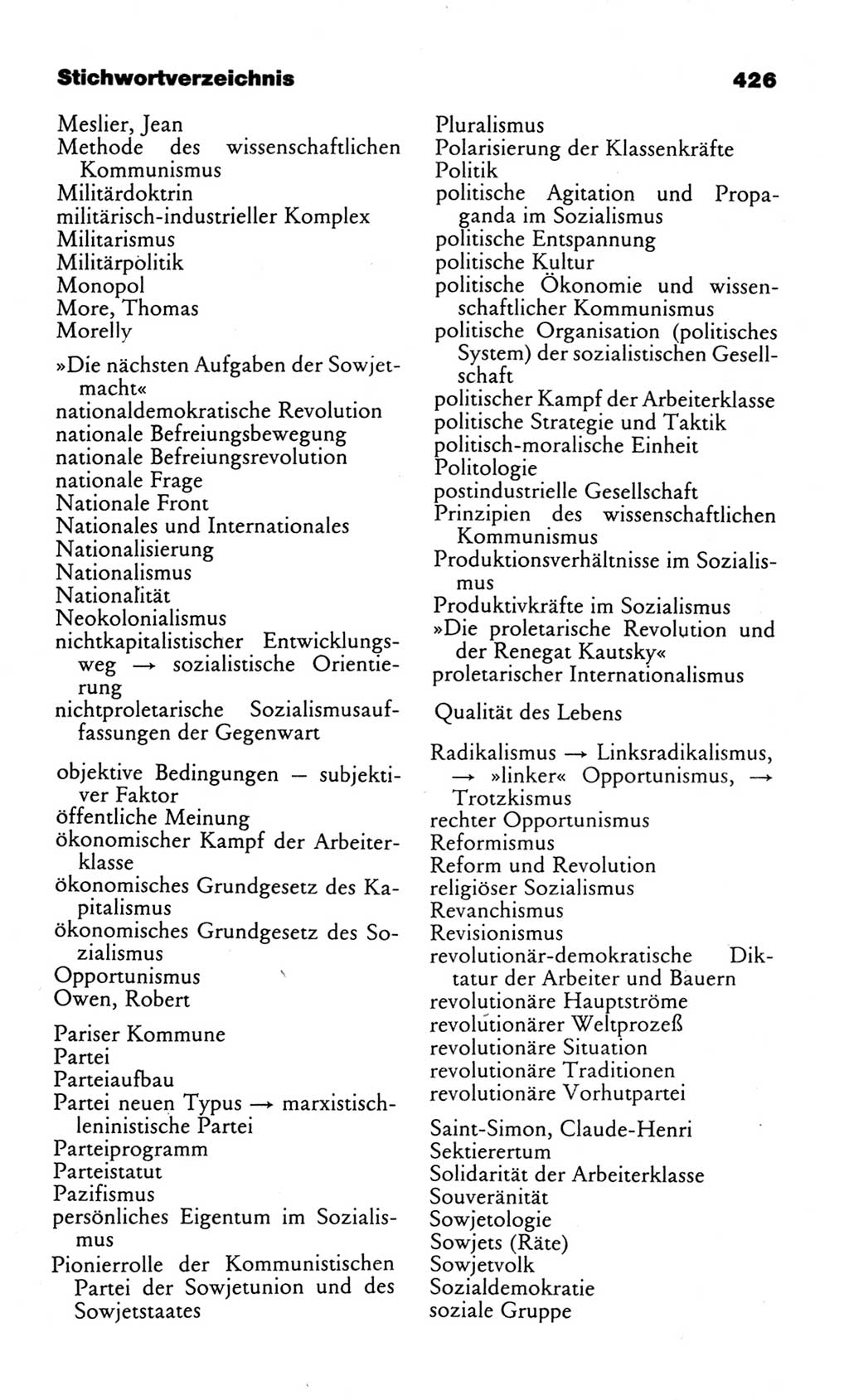 Wörterbuch des wissenschaftlichen Kommunismus [Deutsche Demokratische Republik (DDR)] 1982, Seite 426 (Wb. wiss. Komm. DDR 1982, S. 426)