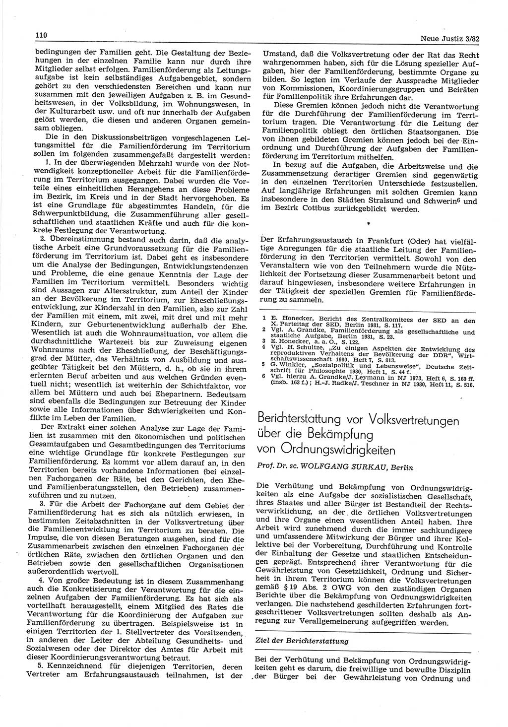 Neue Justiz (NJ), Zeitschrift für sozialistisches Recht und Gesetzlichkeit [Deutsche Demokratische Republik (DDR)], 36. Jahrgang 1982, Seite 110 (NJ DDR 1982, S. 110)