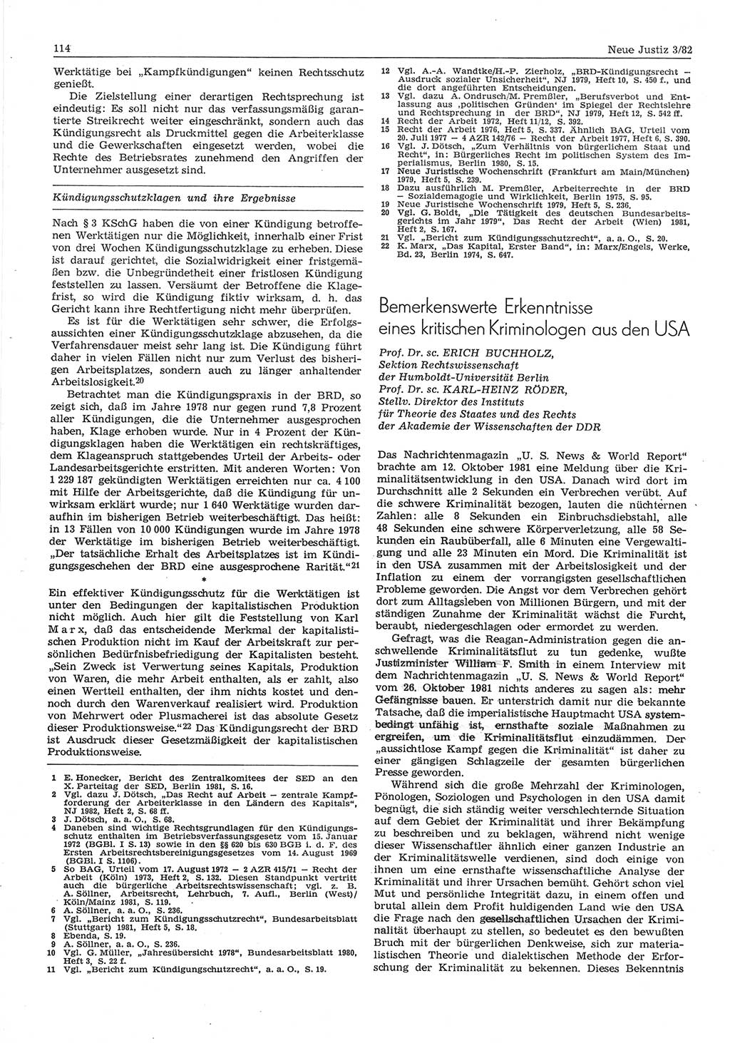 Neue Justiz (NJ), Zeitschrift für sozialistisches Recht und Gesetzlichkeit [Deutsche Demokratische Republik (DDR)], 36. Jahrgang 1982, Seite 114 (NJ DDR 1982, S. 114)