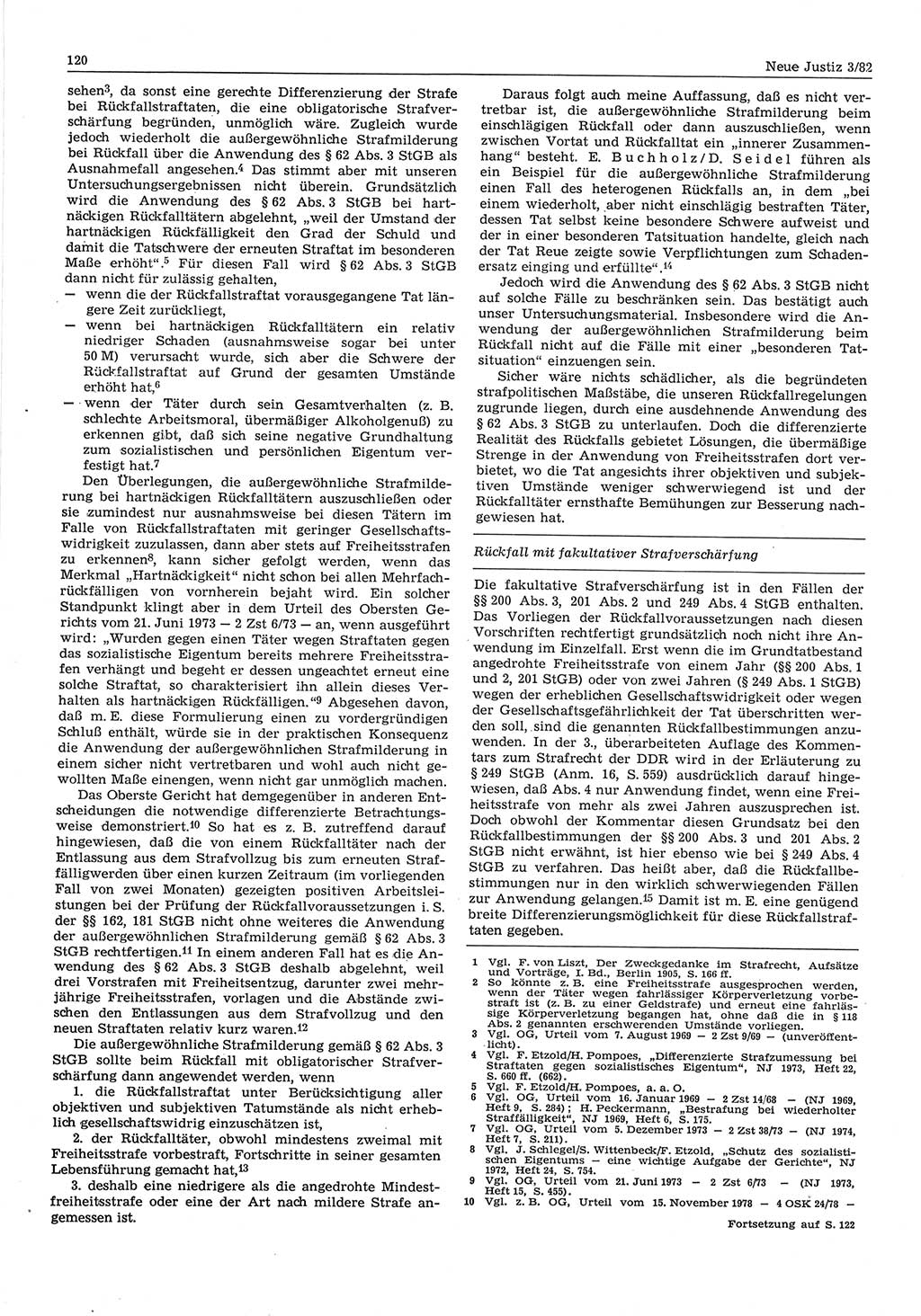 Neue Justiz (NJ), Zeitschrift für sozialistisches Recht und Gesetzlichkeit [Deutsche Demokratische Republik (DDR)], 36. Jahrgang 1982, Seite 120 (NJ DDR 1982, S. 120)