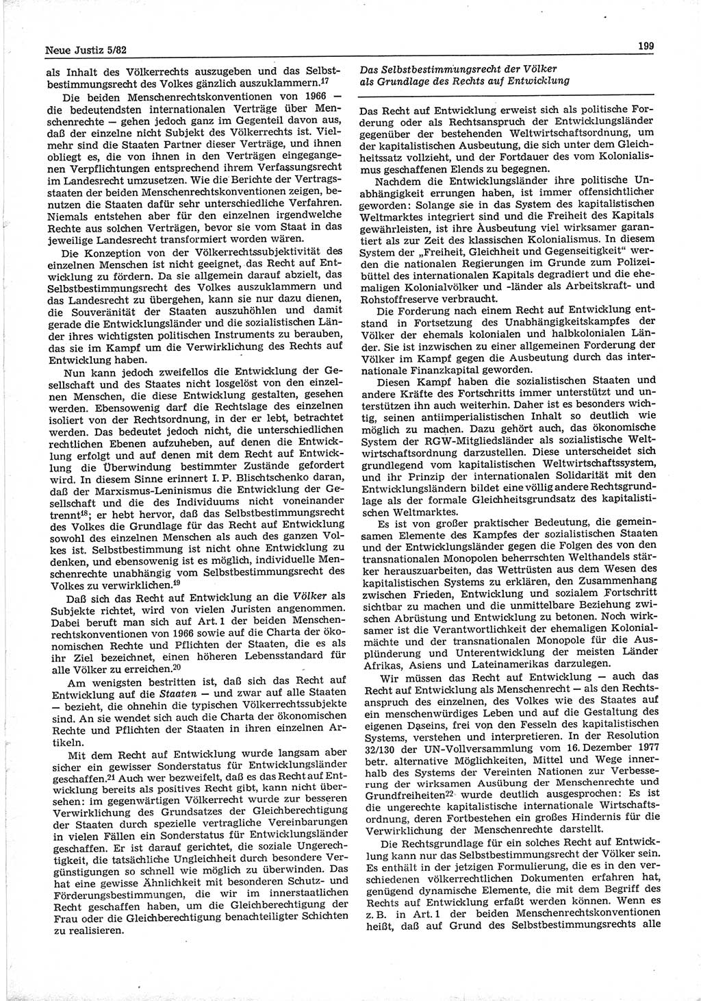 Neue Justiz (NJ), Zeitschrift für sozialistisches Recht und Gesetzlichkeit [Deutsche Demokratische Republik (DDR)], 36. Jahrgang 1982, Seite 199 (NJ DDR 1982, S. 199)