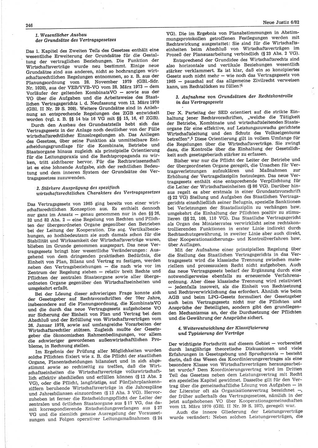 Neue Justiz (NJ), Zeitschrift für sozialistisches Recht und Gesetzlichkeit [Deutsche Demokratische Republik (DDR)], 36. Jahrgang 1982, Seite 246 (NJ DDR 1982, S. 246)