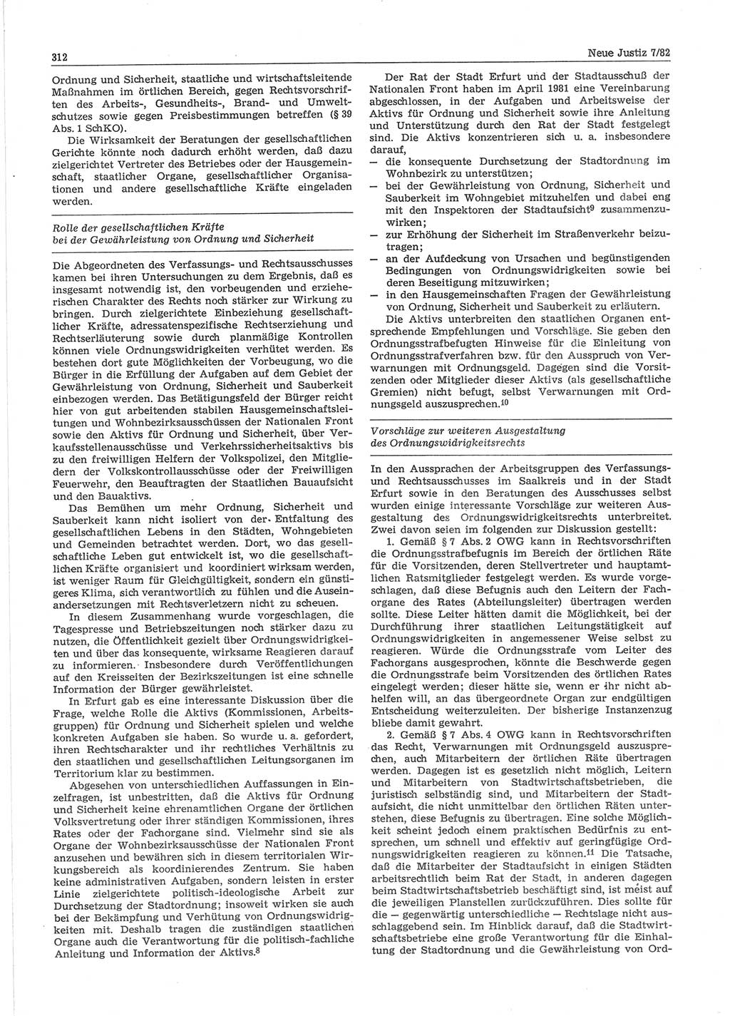 Neue Justiz (NJ), Zeitschrift für sozialistisches Recht und Gesetzlichkeit [Deutsche Demokratische Republik (DDR)], 36. Jahrgang 1982, Seite 312 (NJ DDR 1982, S. 312)