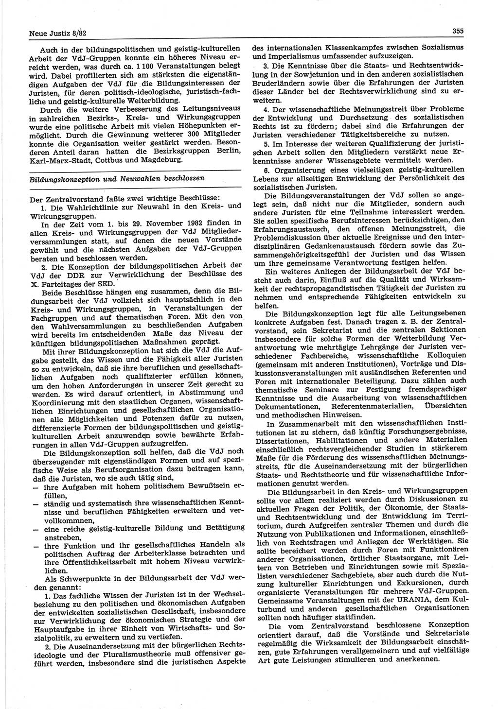 Neue Justiz (NJ), Zeitschrift für sozialistisches Recht und Gesetzlichkeit [Deutsche Demokratische Republik (DDR)], 36. Jahrgang 1982, Seite 355 (NJ DDR 1982, S. 355)