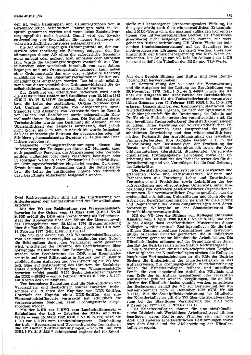 Neue Justiz (NJ), Zeitschrift für sozialistisches Recht und Gesetzlichkeit [Deutsche Demokratische Republik (DDR)], 36. Jahrgang 1982, Seite 369 (NJ DDR 1982, S. 369)