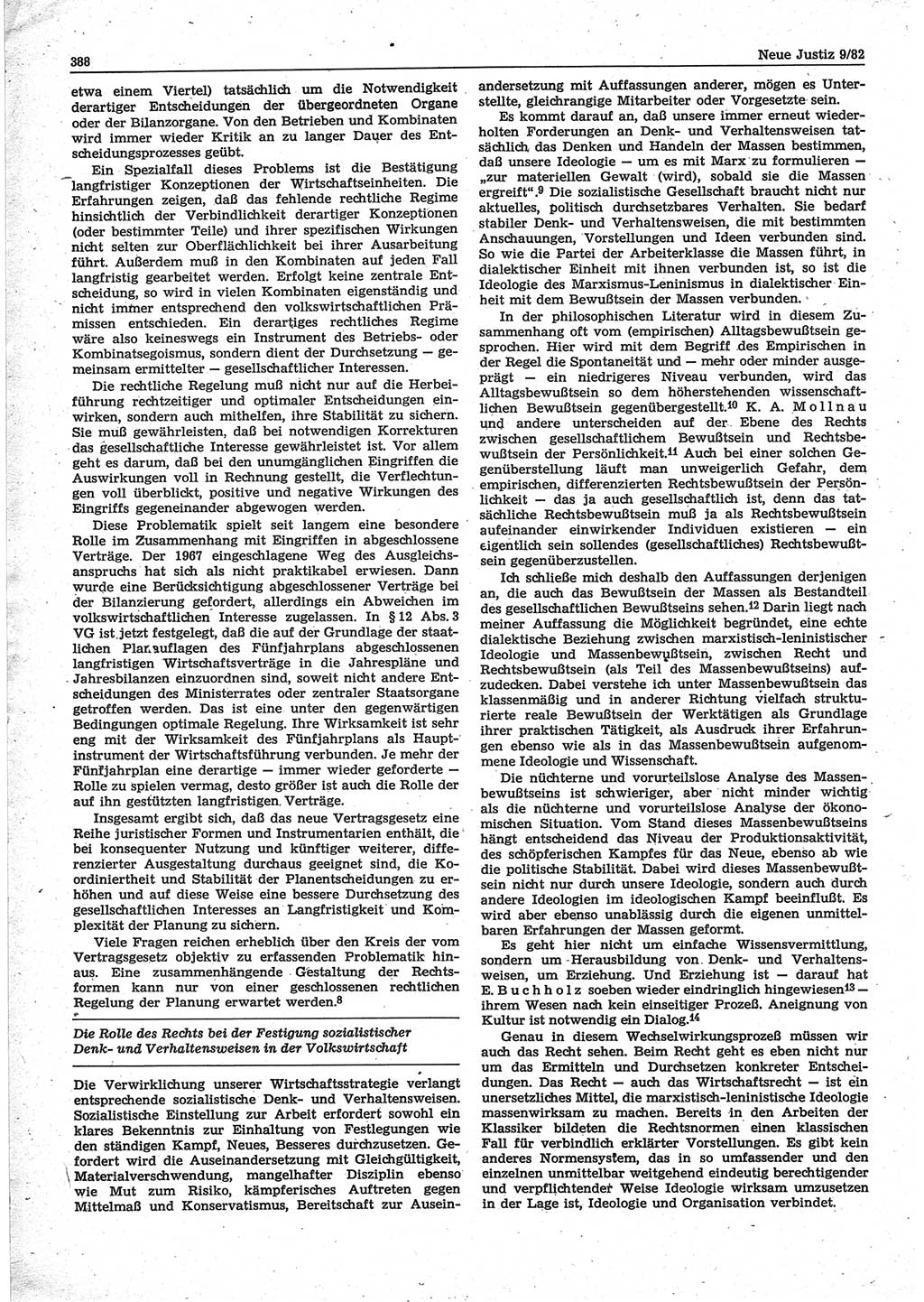 Neue Justiz (NJ), Zeitschrift für sozialistisches Recht und Gesetzlichkeit [Deutsche Demokratische Republik (DDR)], 36. Jahrgang 1982, Seite 388 (NJ DDR 1982, S. 388)