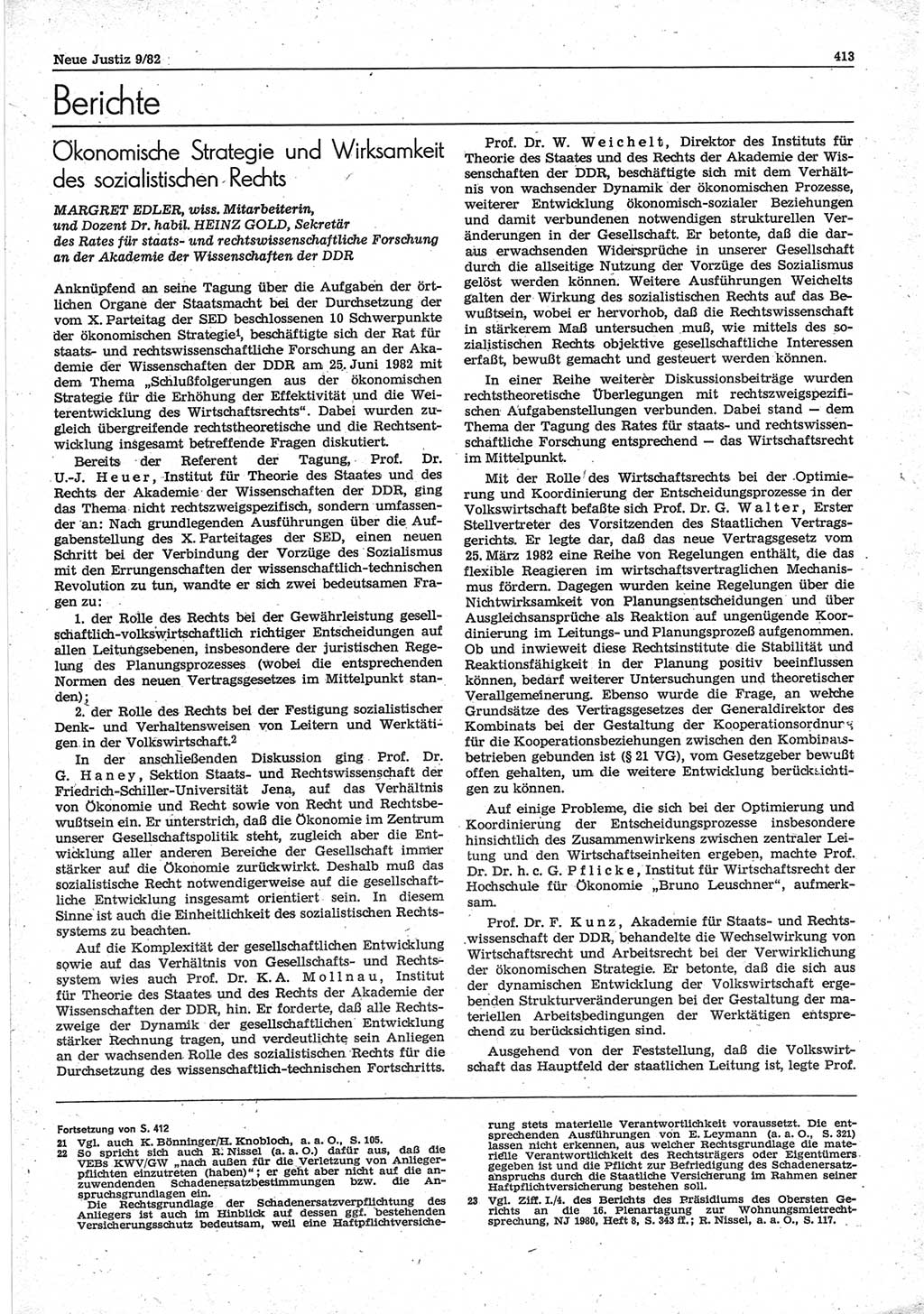 Neue Justiz (NJ), Zeitschrift für sozialistisches Recht und Gesetzlichkeit [Deutsche Demokratische Republik (DDR)], 36. Jahrgang 1982, Seite 413 (NJ DDR 1982, S. 413)