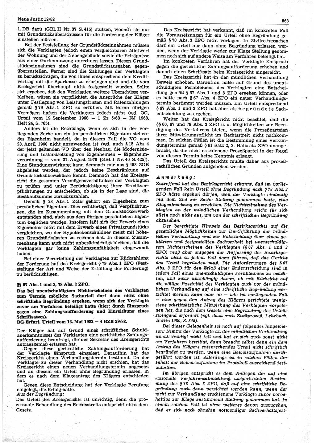 Neue Justiz (NJ), Zeitschrift für sozialistisches Recht und Gesetzlichkeit [Deutsche Demokratische Republik (DDR)], 36. Jahrgang 1982, Seite 563 (NJ DDR 1982, S. 563)