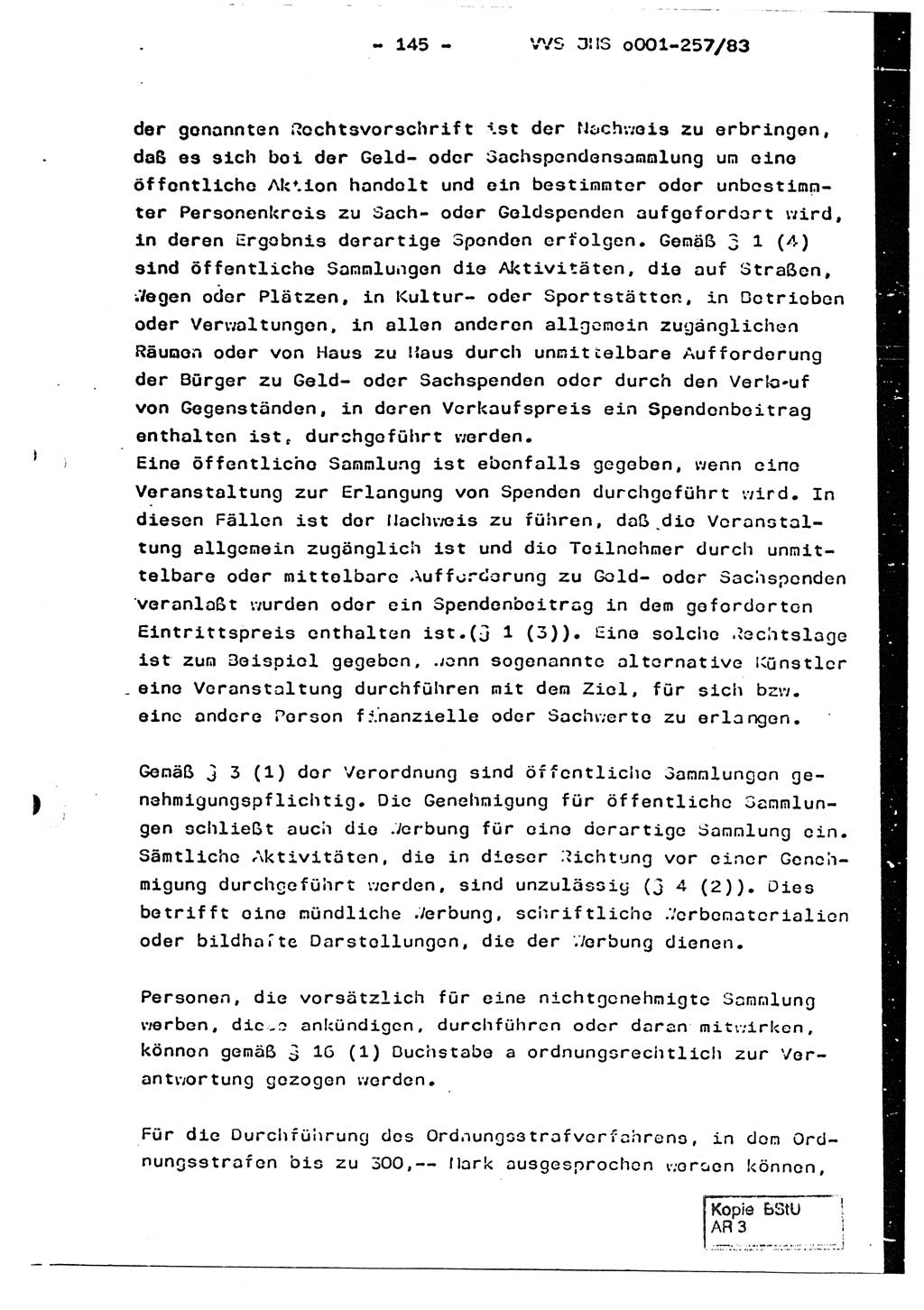 Dissertation, Oberst Helmut Lubas (BV Mdg.), Oberstleutnant Manfred Eschberger (HA IX), Oberleutnant Hans-Jürgen Ludwig (JHS), Ministerium für Staatssicherheit (MfS) [Deutsche Demokratische Republik (DDR)], Juristische Hochschule (JHS), Vertrauliche Verschlußsache (VVS) o001-257/83, Potsdam 1983, Seite 145 (Diss. MfS DDR JHS VVS o001-257/83 1983, S. 145)