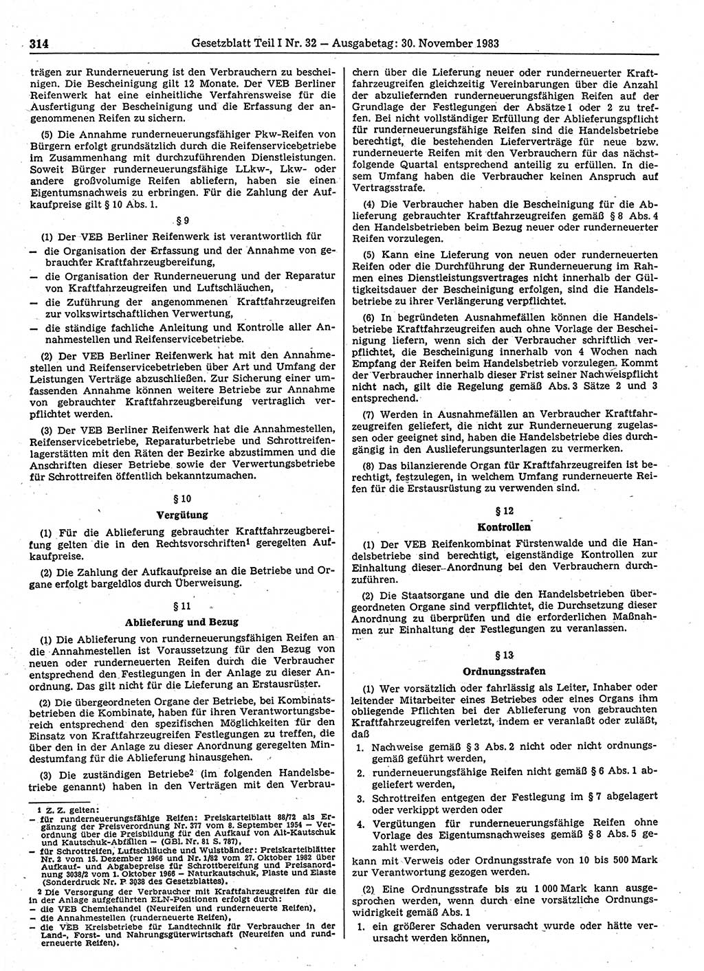 Gesetzblatt (GBl.) der Deutschen Demokratischen Republik (DDR) Teil Ⅰ 1983, Seite 314 (GBl. DDR Ⅰ 1983, S. 314)