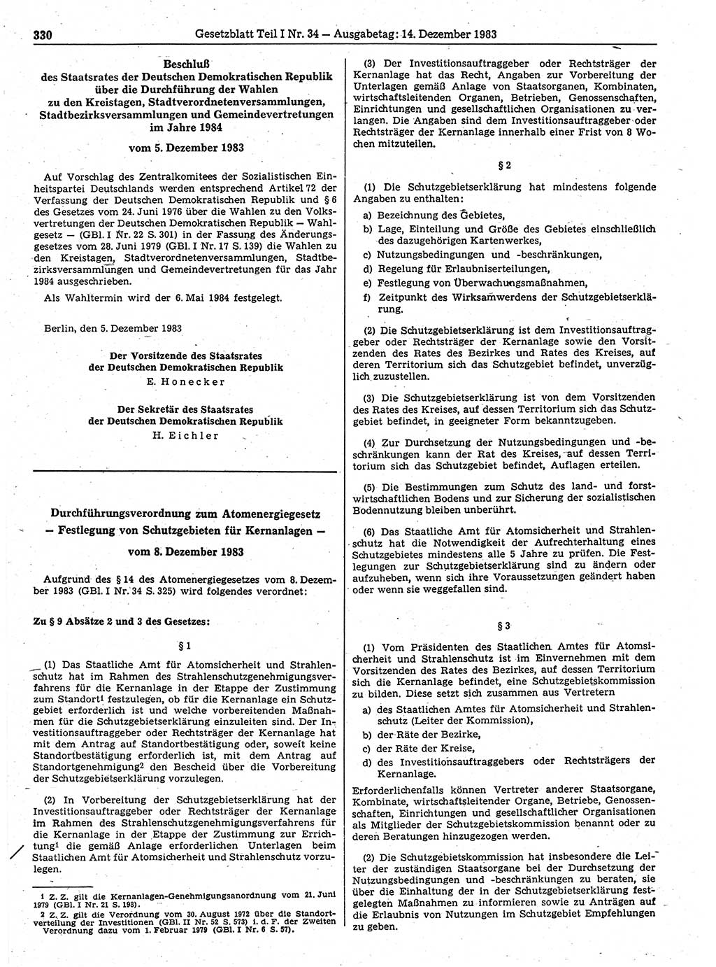 Gesetzblatt (GBl.) der Deutschen Demokratischen Republik (DDR) Teil Ⅰ 1983, Seite 330 (GBl. DDR Ⅰ 1983, S. 330)