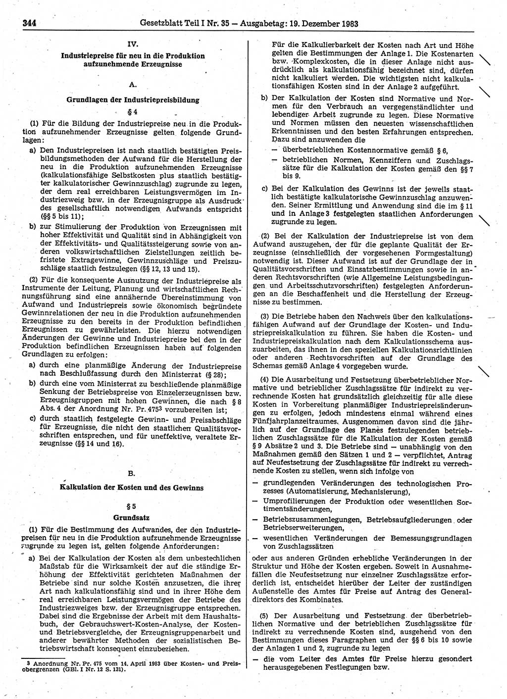 Gesetzblatt (GBl.) der Deutschen Demokratischen Republik (DDR) Teil Ⅰ 1983, Seite 344 (GBl. DDR Ⅰ 1983, S. 344)