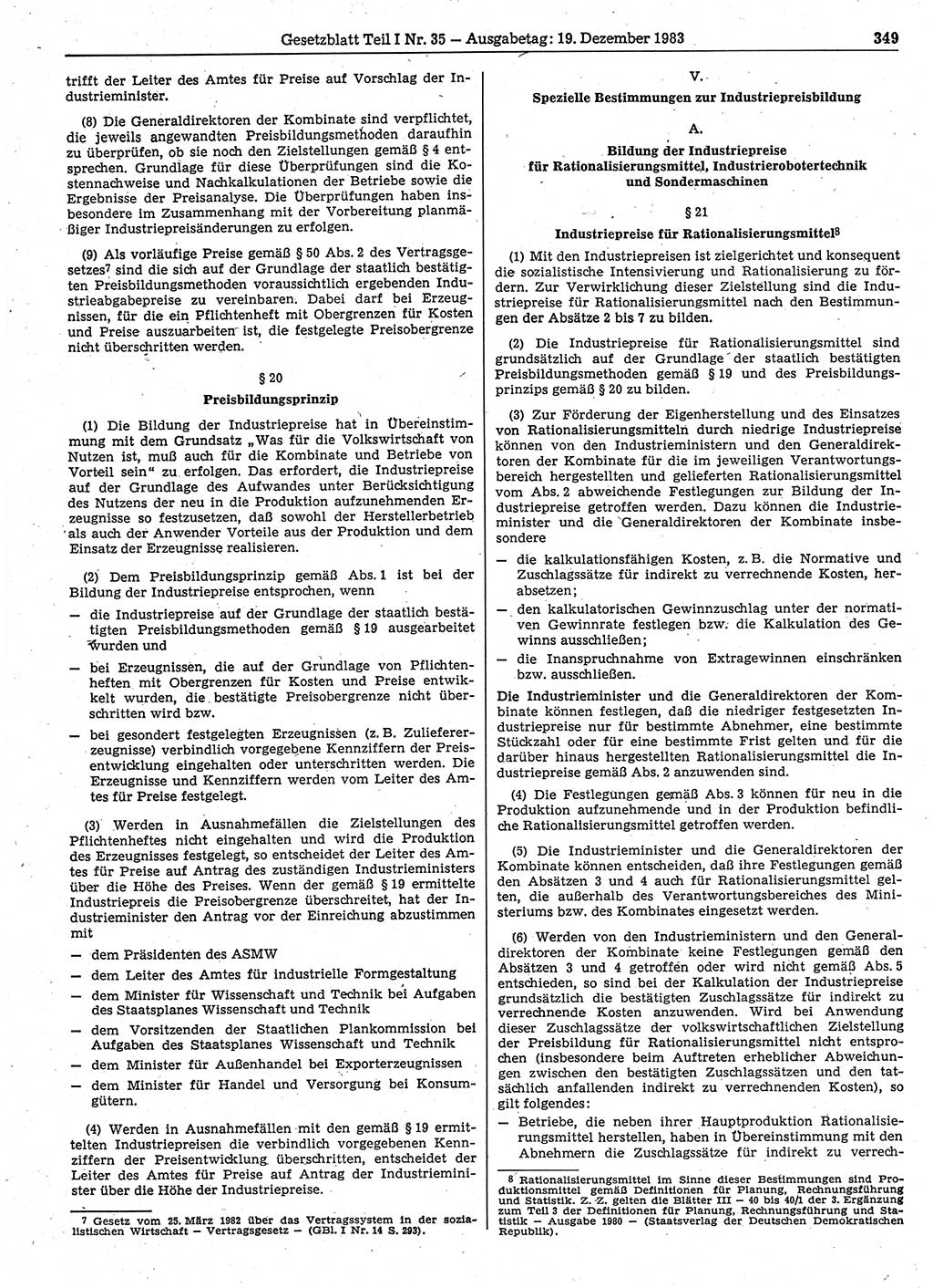 Gesetzblatt (GBl.) der Deutschen Demokratischen Republik (DDR) Teil Ⅰ 1983, Seite 349 (GBl. DDR Ⅰ 1983, S. 349)