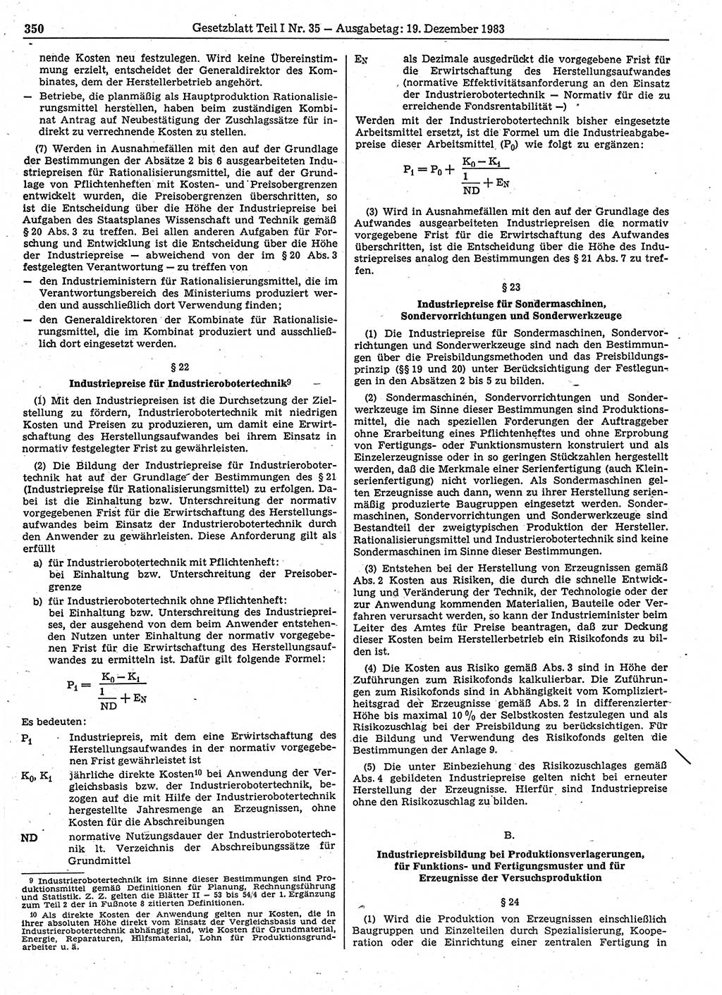 Gesetzblatt (GBl.) der Deutschen Demokratischen Republik (DDR) Teil Ⅰ 1983, Seite 350 (GBl. DDR Ⅰ 1983, S. 350)