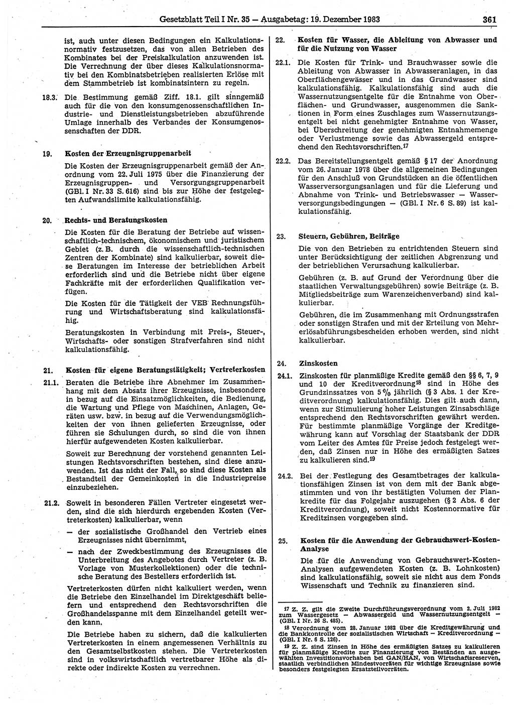 Gesetzblatt (GBl.) der Deutschen Demokratischen Republik (DDR) Teil Ⅰ 1983, Seite 361 (GBl. DDR Ⅰ 1983, S. 361)