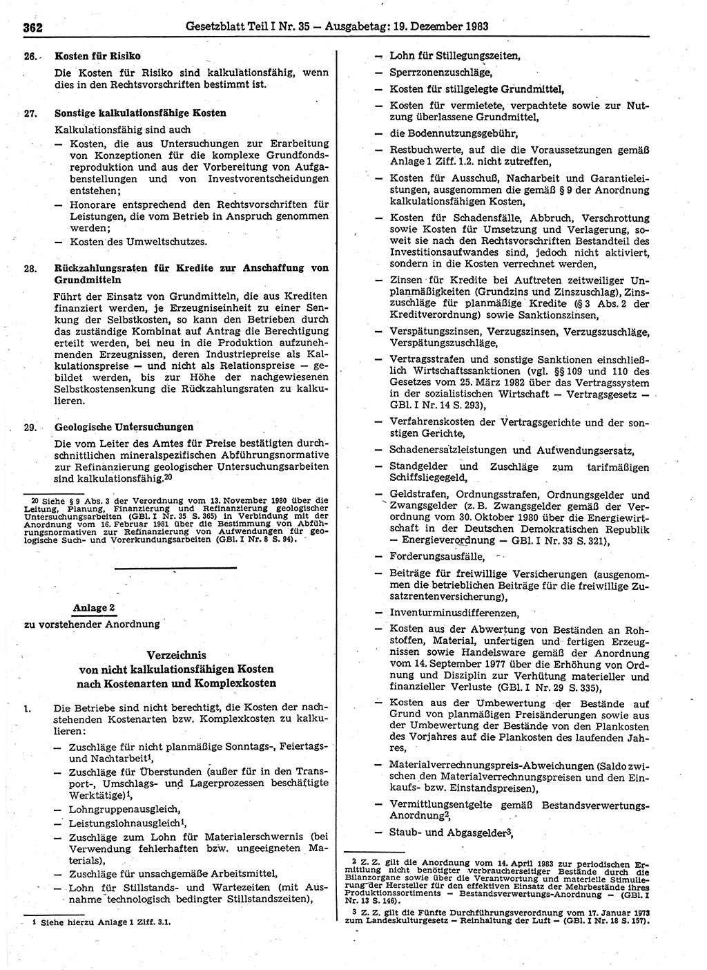 Gesetzblatt (GBl.) der Deutschen Demokratischen Republik (DDR) Teil Ⅰ 1983, Seite 362 (GBl. DDR Ⅰ 1983, S. 362)
