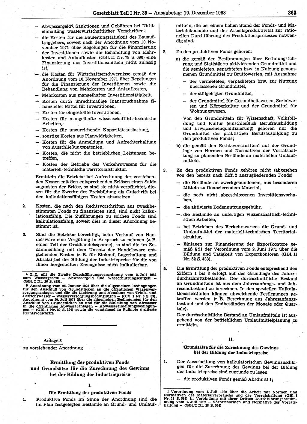 Gesetzblatt (GBl.) der Deutschen Demokratischen Republik (DDR) Teil Ⅰ 1983, Seite 363 (GBl. DDR Ⅰ 1983, S. 363)