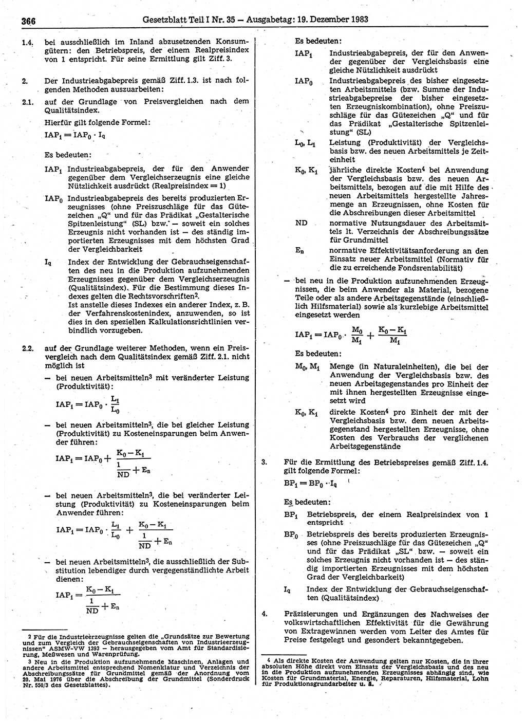 Gesetzblatt (GBl.) der Deutschen Demokratischen Republik (DDR) Teil Ⅰ 1983, Seite 366 (GBl. DDR Ⅰ 1983, S. 366)