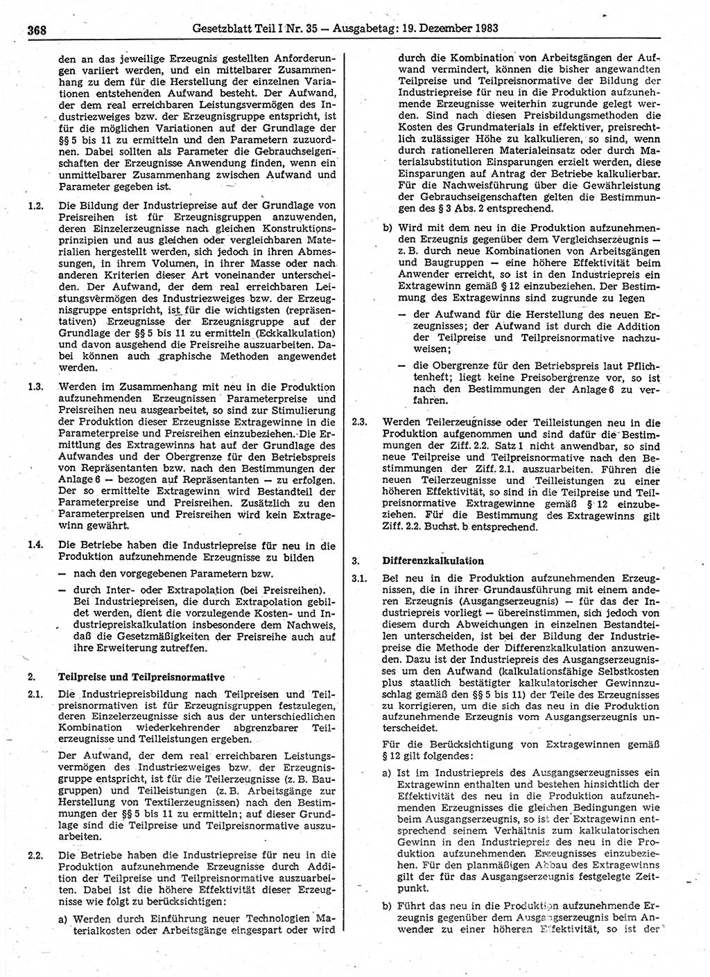 Gesetzblatt (GBl.) der Deutschen Demokratischen Republik (DDR) Teil Ⅰ 1983, Seite 368 (GBl. DDR Ⅰ 1983, S. 368)