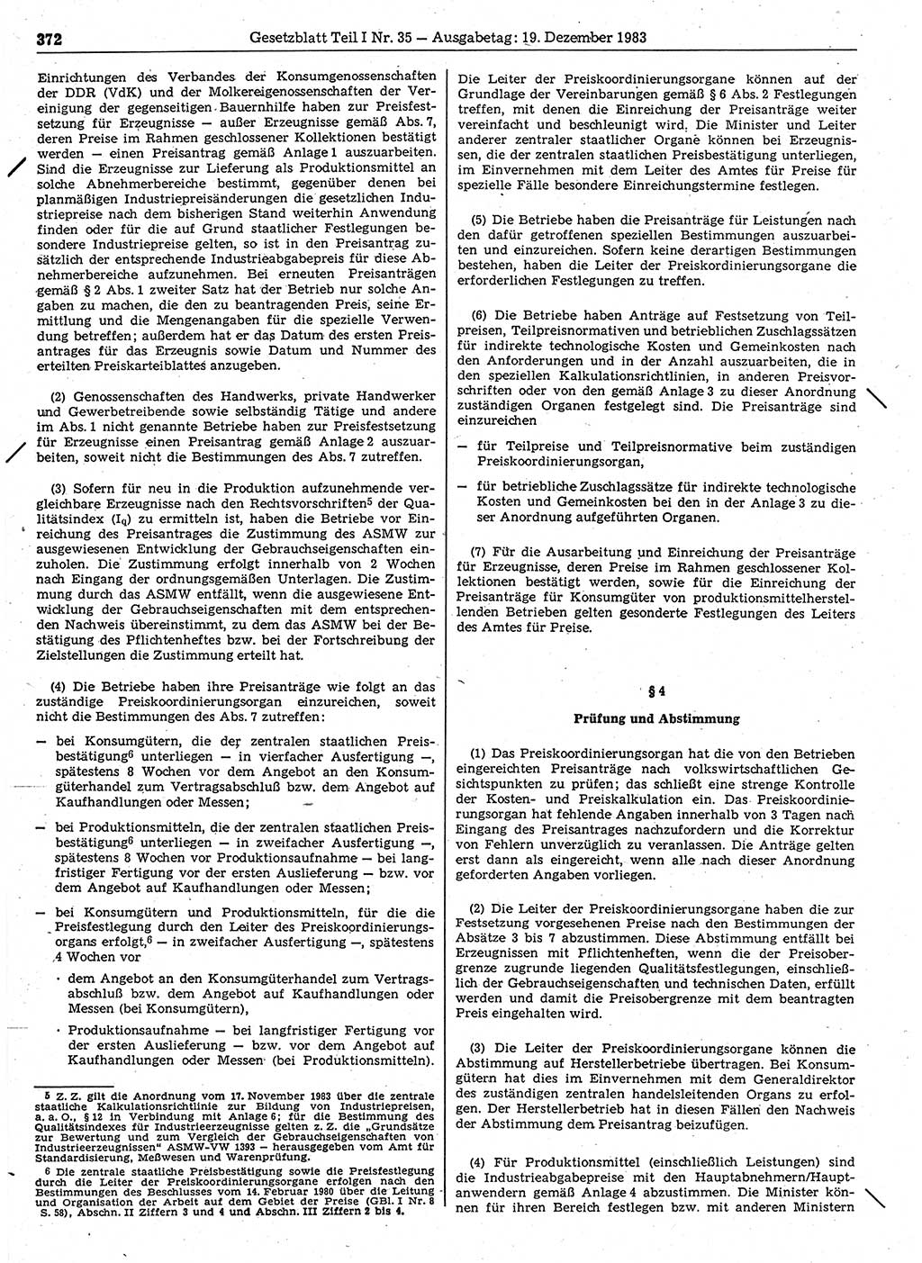 Gesetzblatt (GBl.) der Deutschen Demokratischen Republik (DDR) Teil Ⅰ 1983, Seite 372 (GBl. DDR Ⅰ 1983, S. 372)