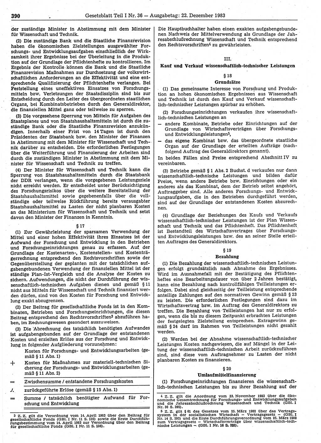 Gesetzblatt (GBl.) der Deutschen Demokratischen Republik (DDR) Teil Ⅰ 1983, Seite 390 (GBl. DDR Ⅰ 1983, S. 390)