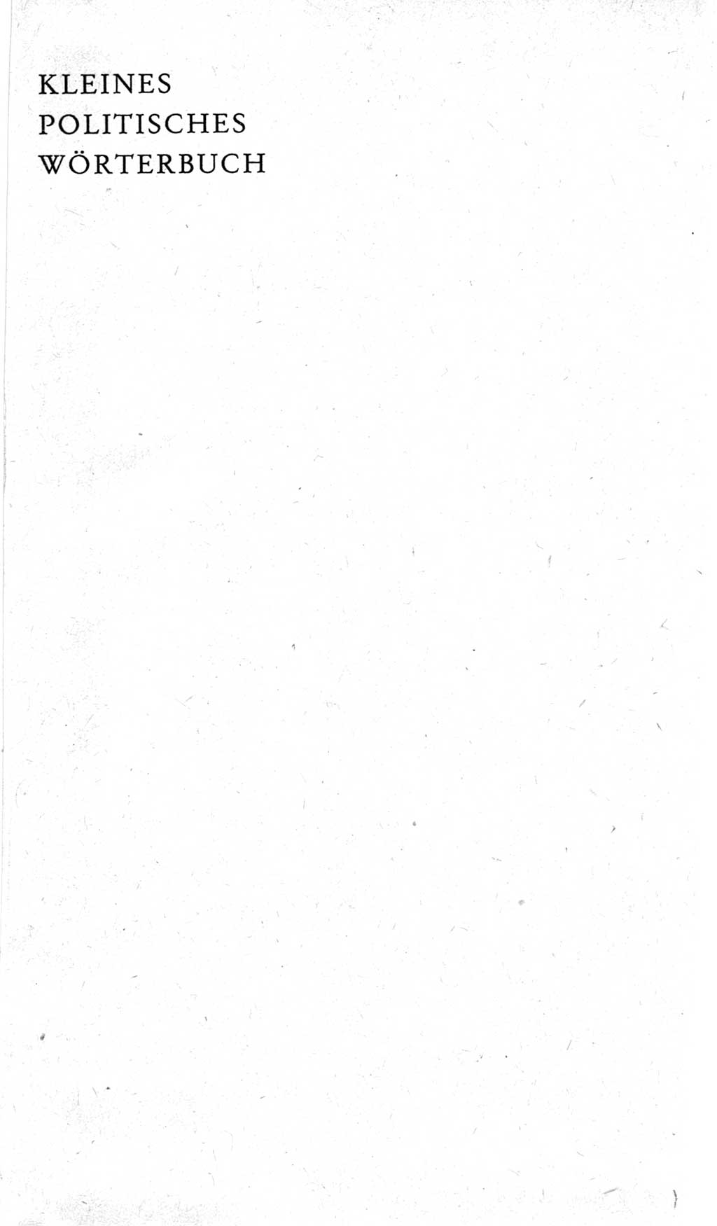 Kleines politisches Wörterbuch [Deutsche Demokratische Republik (DDR)] 1983, Seite 1 (Kl. pol. Wb. DDR 1983, S. 1)