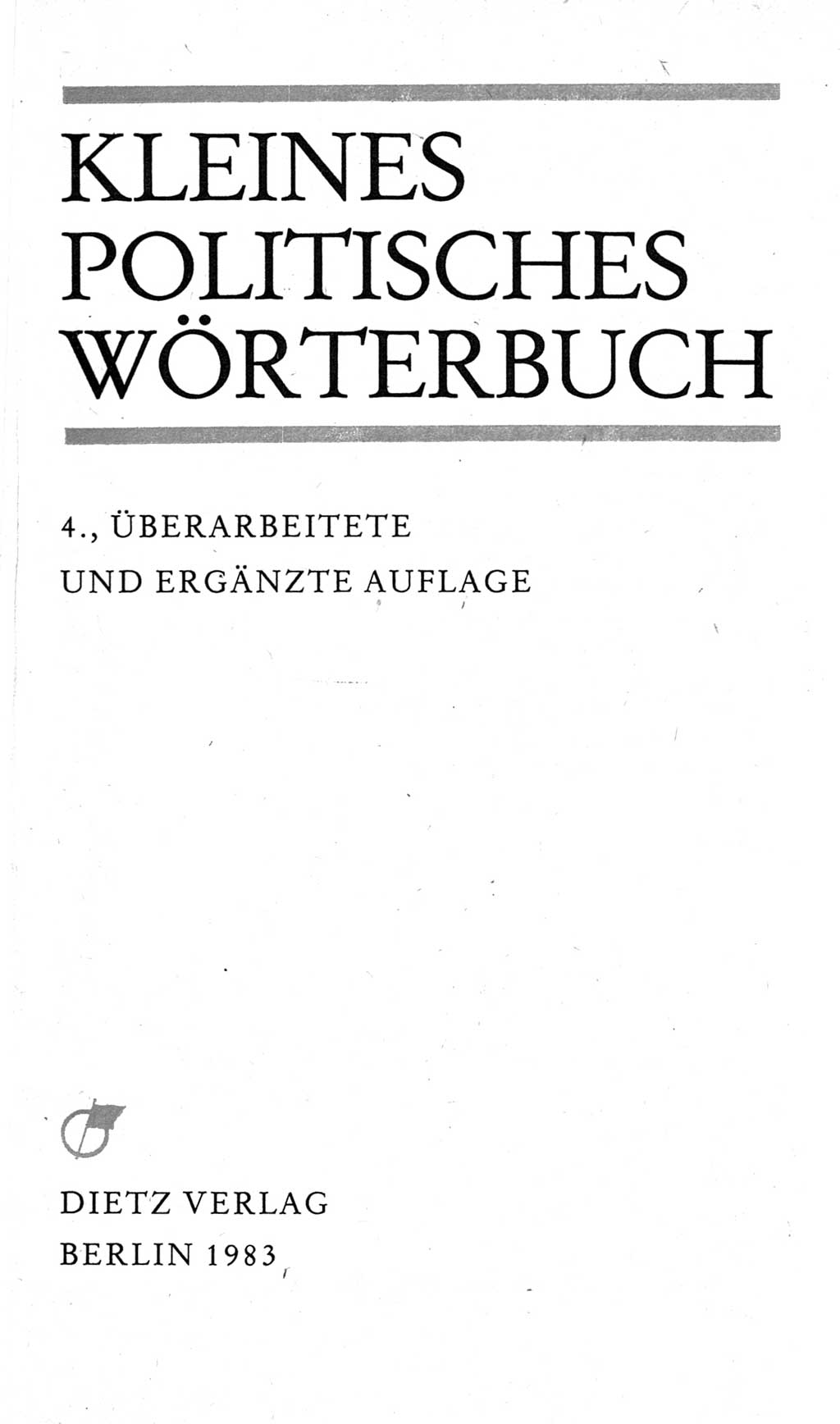 Kleines politisches Wörterbuch [Deutsche Demokratische Republik (DDR)] 1983, Seite 3 (Kl. pol. Wb. DDR 1983, S. 3)
