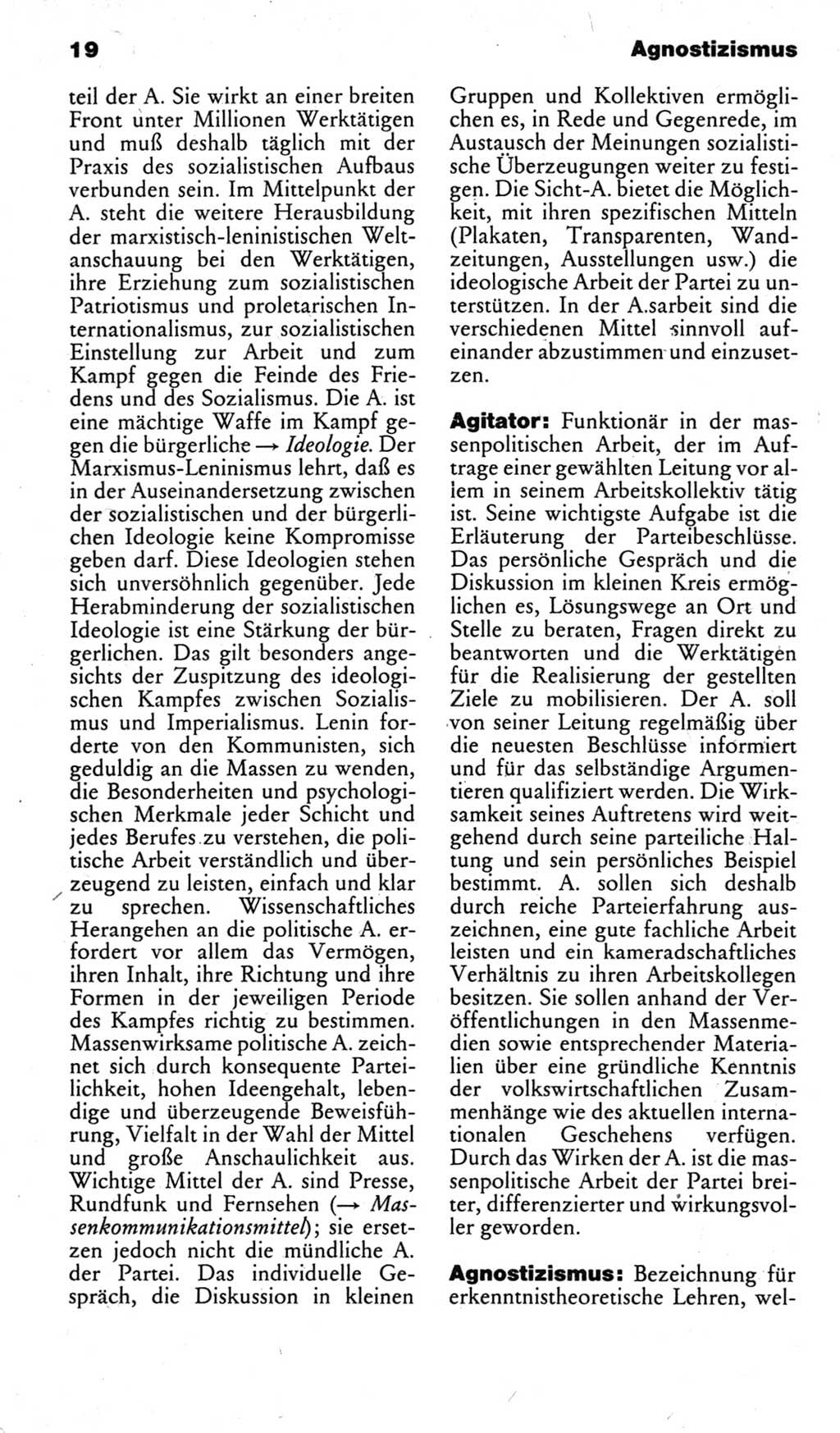 Kleines politisches Wörterbuch [Deutsche Demokratische Republik (DDR)] 1983, Seite 19 (Kl. pol. Wb. DDR 1983, S. 19)