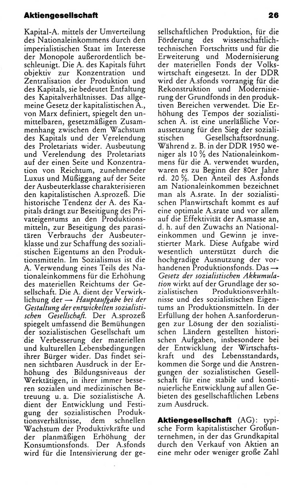 Kleines politisches Wörterbuch [Deutsche Demokratische Republik (DDR)] 1983, Seite 26 (Kl. pol. Wb. DDR 1983, S. 26)