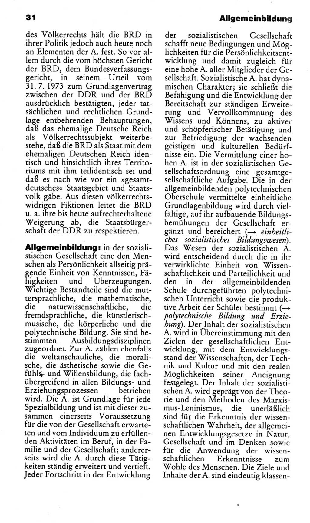 Kleines politisches Wörterbuch [Deutsche Demokratische Republik (DDR)] 1983, Seite 31 (Kl. pol. Wb. DDR 1983, S. 31)