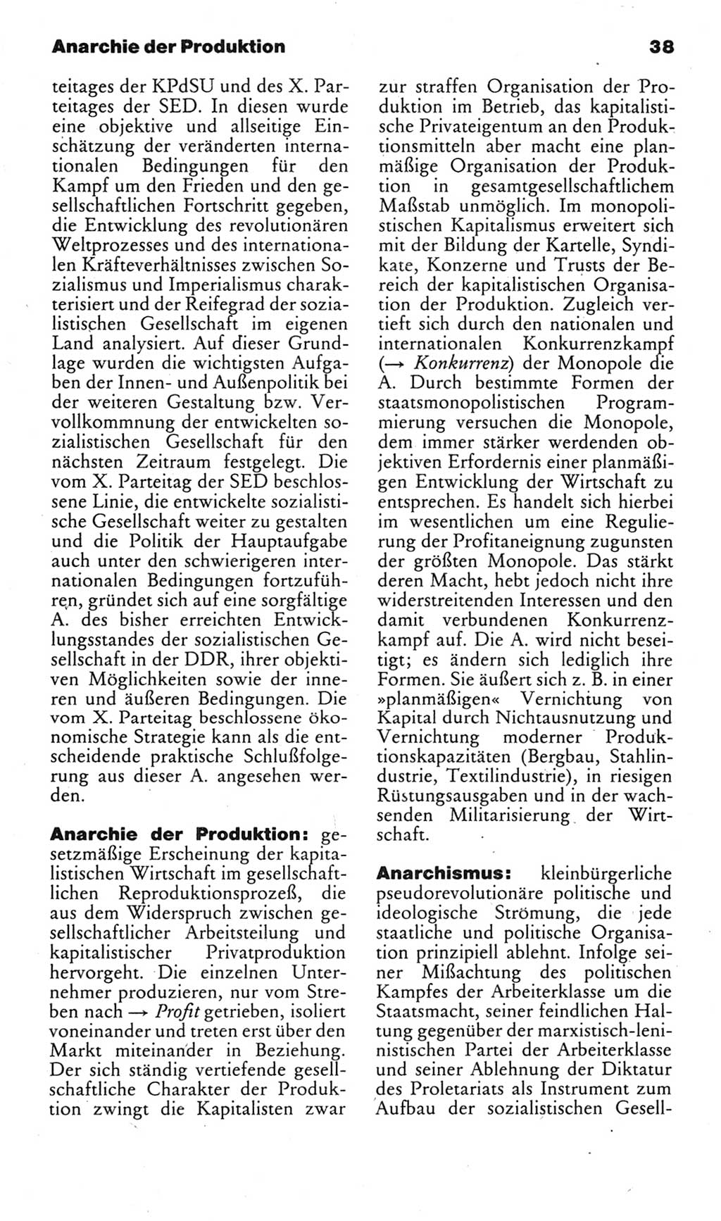 Kleines politisches Wörterbuch [Deutsche Demokratische Republik (DDR)] 1983, Seite 38 (Kl. pol. Wb. DDR 1983, S. 38)