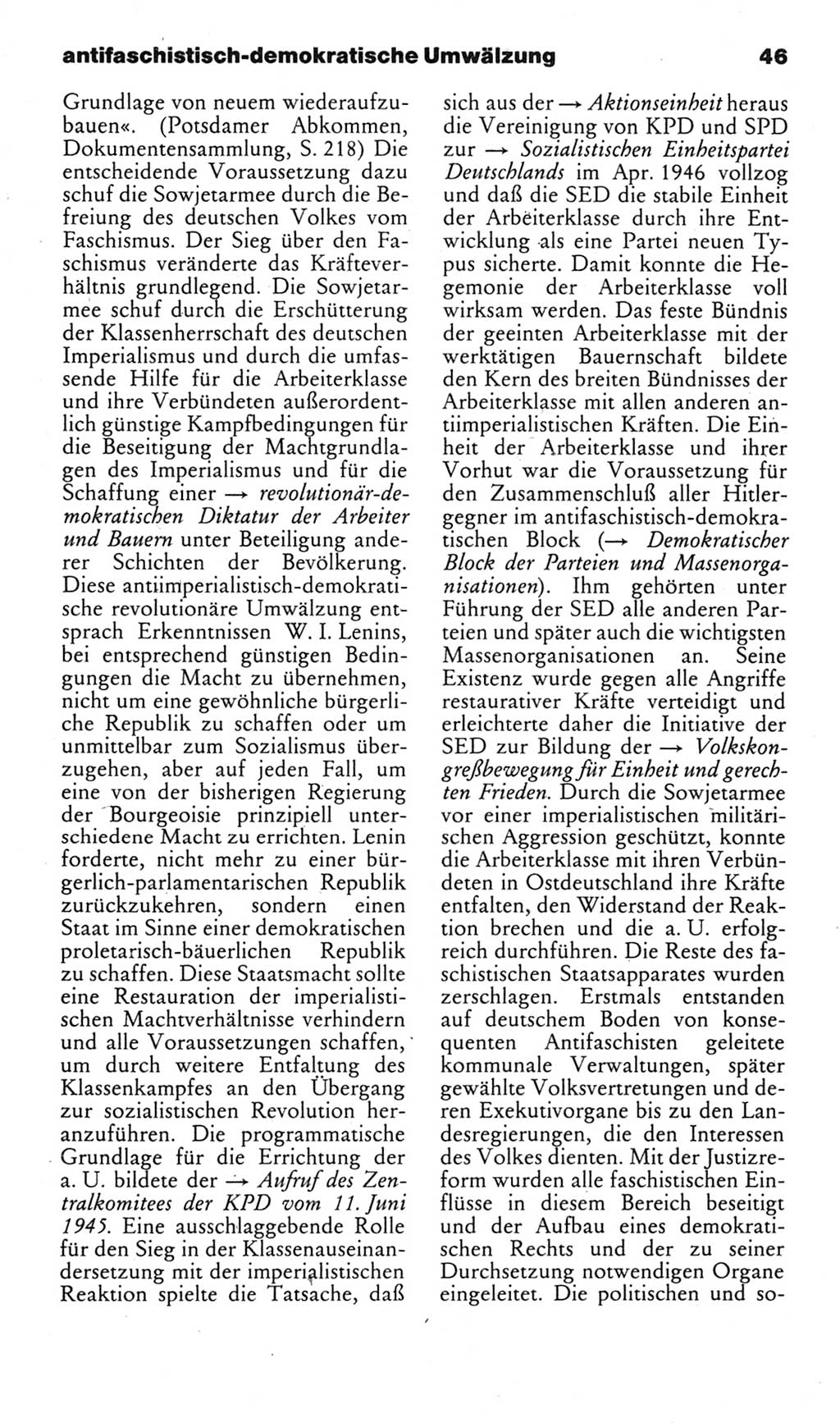 Kleines politisches Wörterbuch [Deutsche Demokratische Republik (DDR)] 1983, Seite 46 (Kl. pol. Wb. DDR 1983, S. 46)