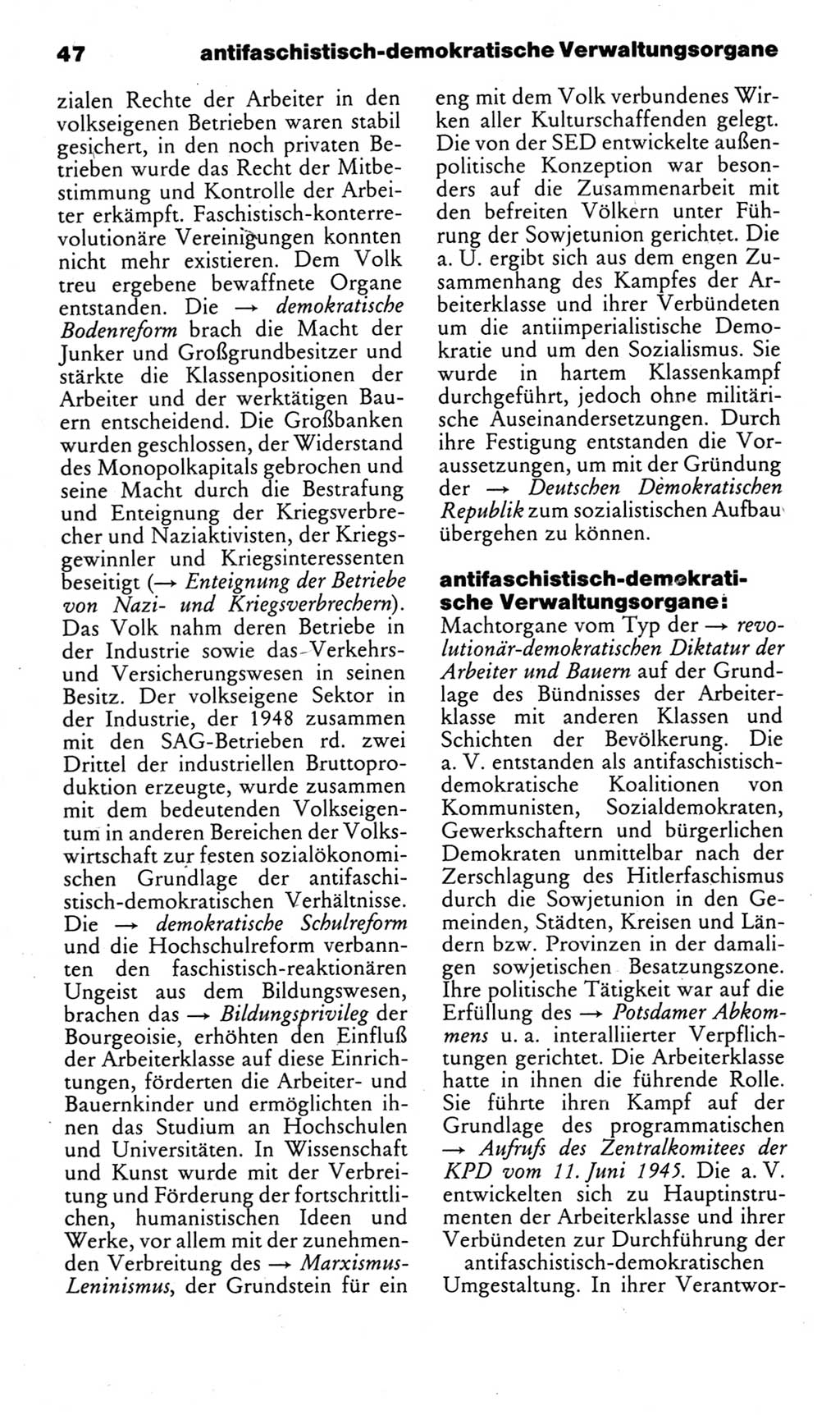 Kleines politisches Wörterbuch [Deutsche Demokratische Republik (DDR)] 1983, Seite 47 (Kl. pol. Wb. DDR 1983, S. 47)
