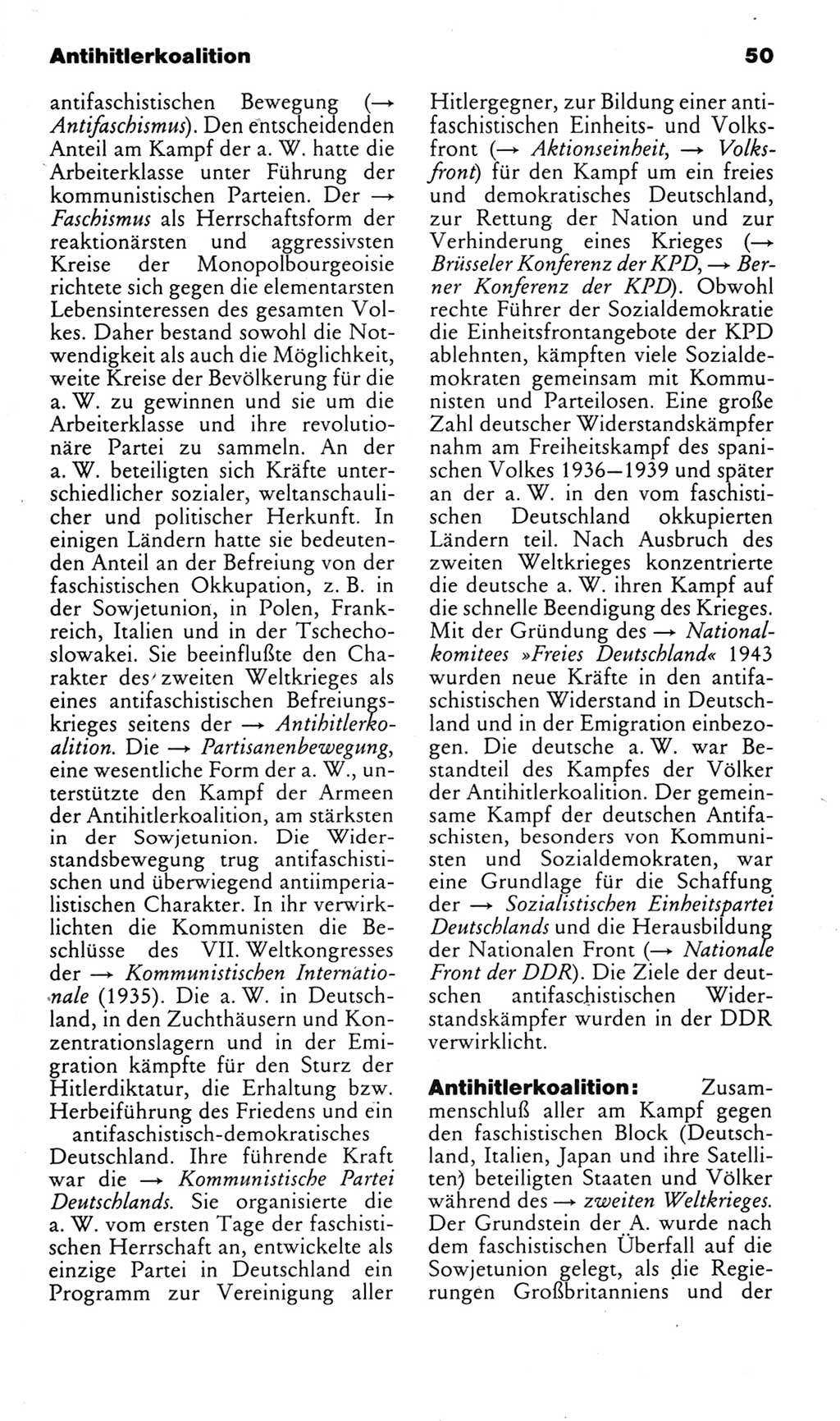 Kleines politisches Wörterbuch [Deutsche Demokratische Republik (DDR)] 1983, Seite 50 (Kl. pol. Wb. DDR 1983, S. 50)