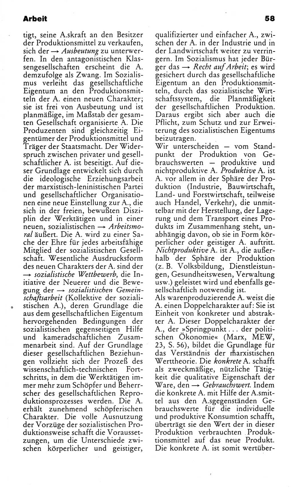 Kleines politisches Wörterbuch [Deutsche Demokratische Republik (DDR)] 1983, Seite 58 (Kl. pol. Wb. DDR 1983, S. 58)