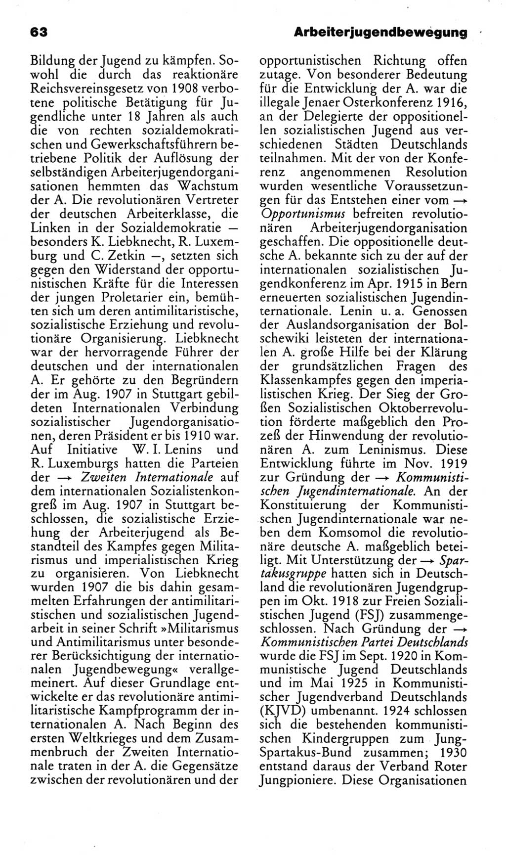 Kleines politisches Wörterbuch [Deutsche Demokratische Republik (DDR)] 1983, Seite 63 (Kl. pol. Wb. DDR 1983, S. 63)